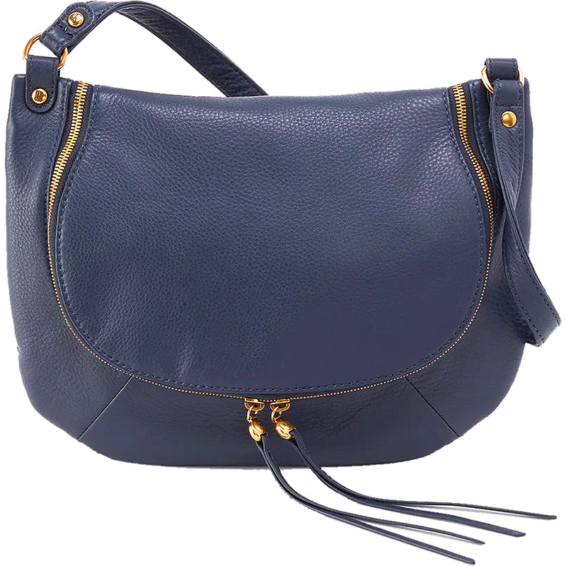 Women's Hobo Fern Medium Shoulder Bag Sapphire Pebbled Leather