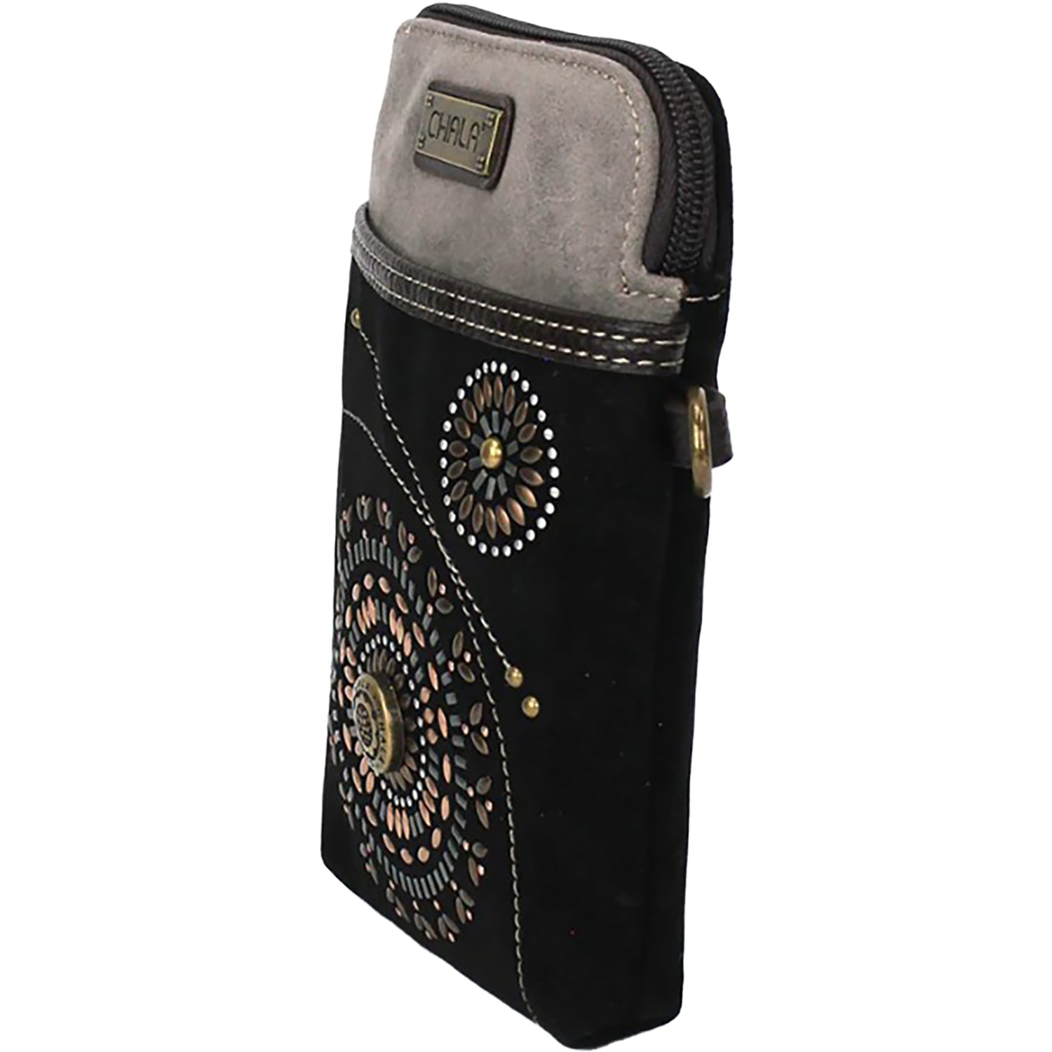 Womens Chala Chala Swirl Dazzle Cellphone Crossbody Handbag Black Black
