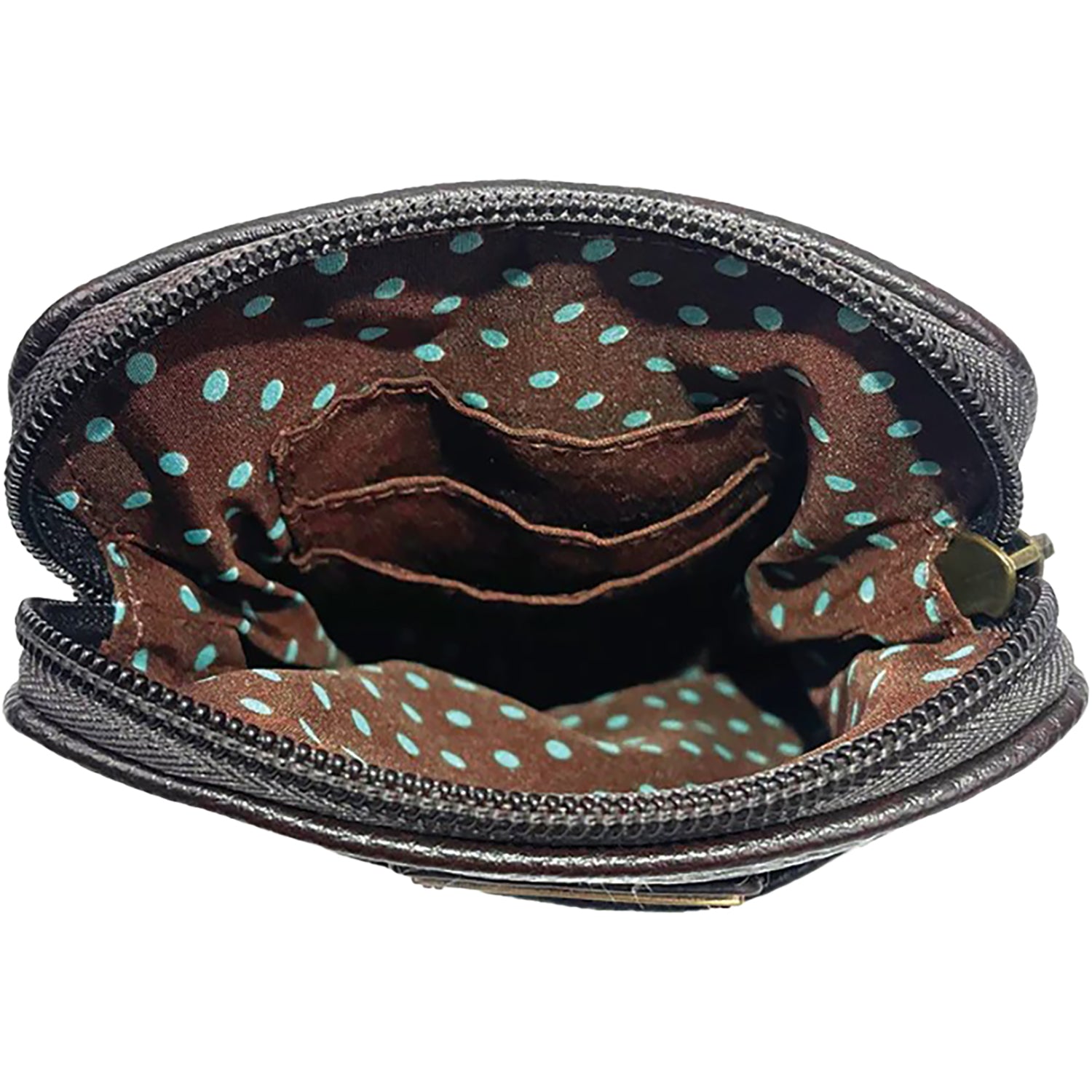 Womens Chala Chala Swirl Dazzle Cellphone Crossbody Handbag Dark Brown Dark Brown