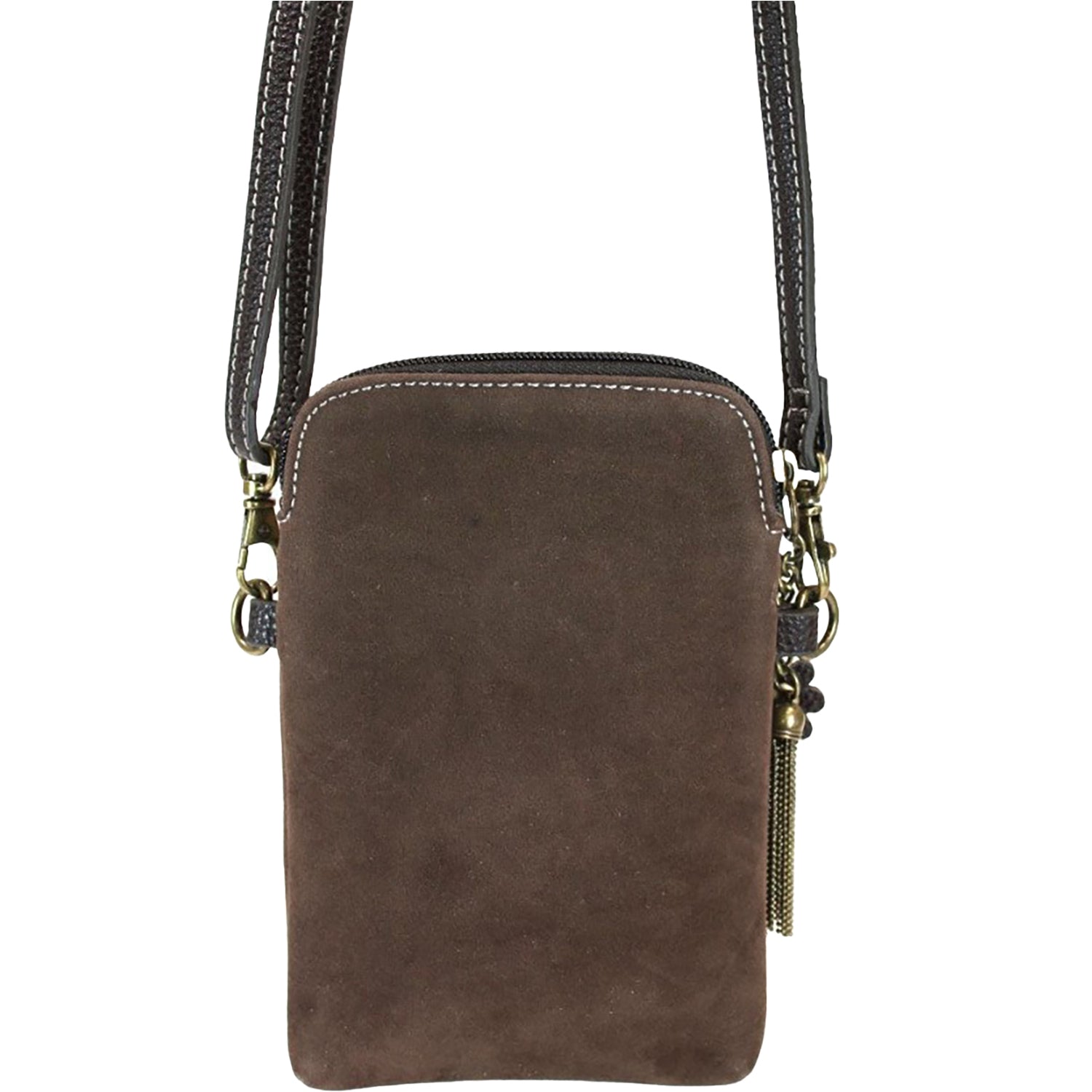 Womens Chala Chala Swirl Dazzle Cellphone Crossbody Handbag Dark Brown Dark Brown