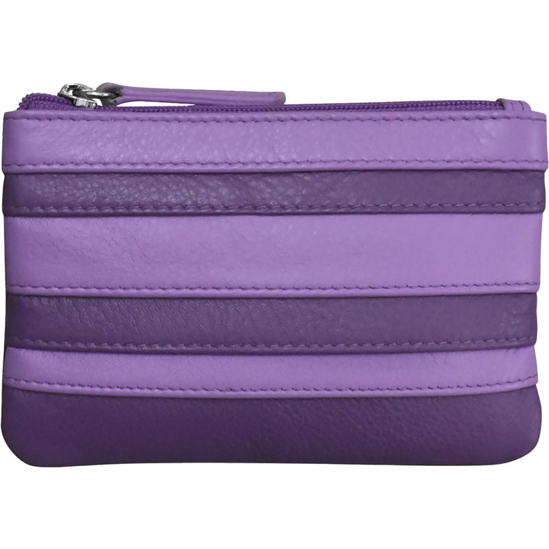 Women's ili New York Coin Holder with Key Ring Planet Purple Leather