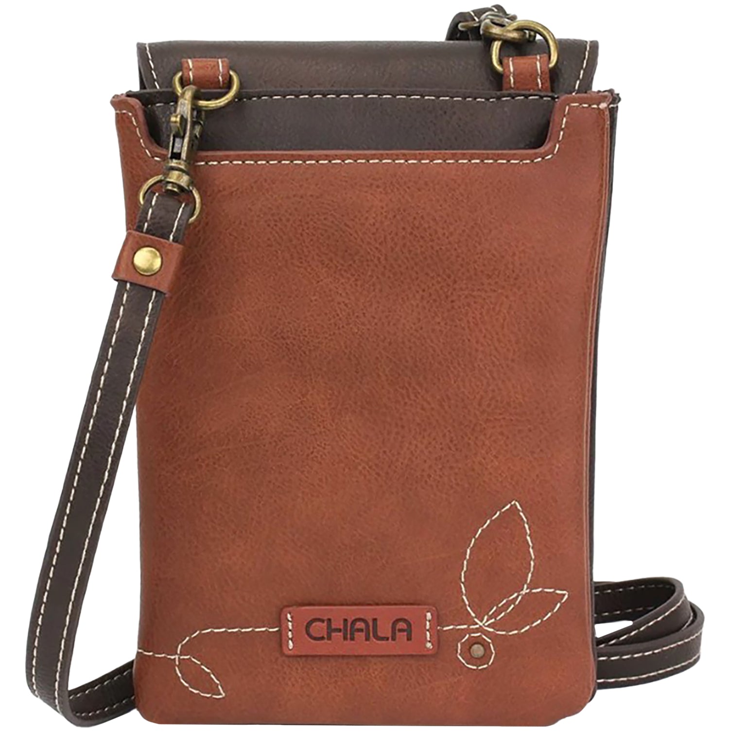 Womens Chala Chala Sunflower Criss Cellphone Crossbody Handbag Brown Brown