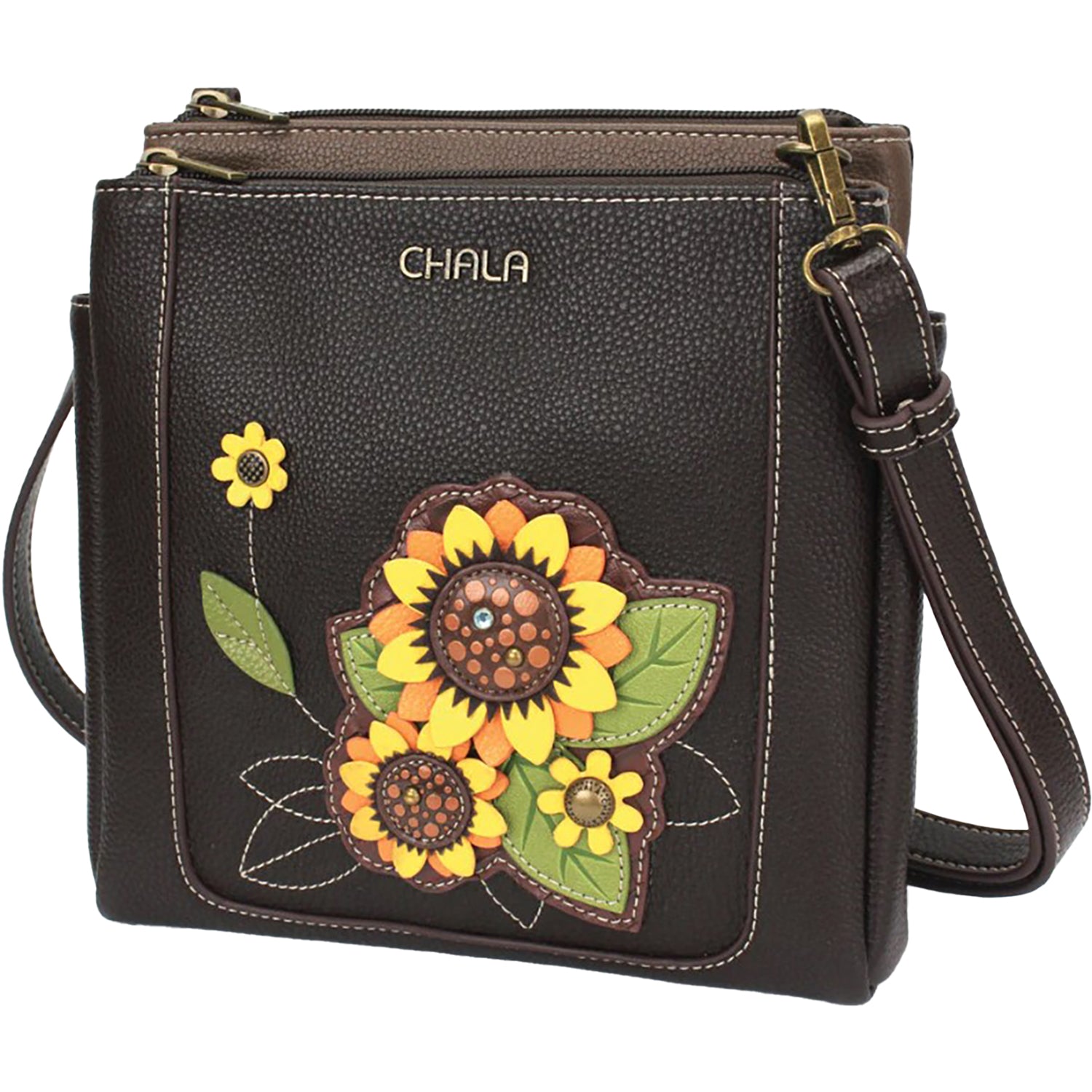Womens Chala Chala Sunflower Merry Messenger Handbag Dark Brown Dark Brown