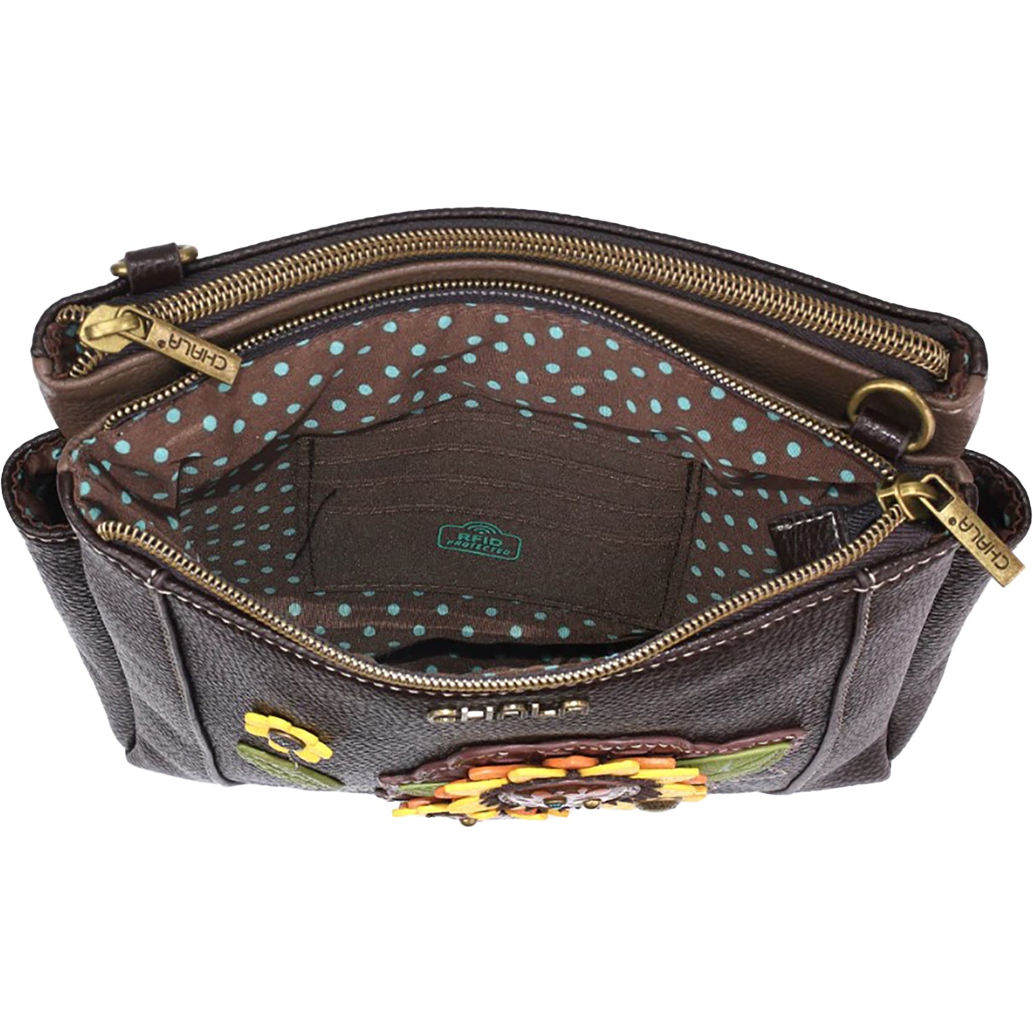 Womens Chala Chala Sunflower Merry Messenger Handbag Dark Brown Dark Brown