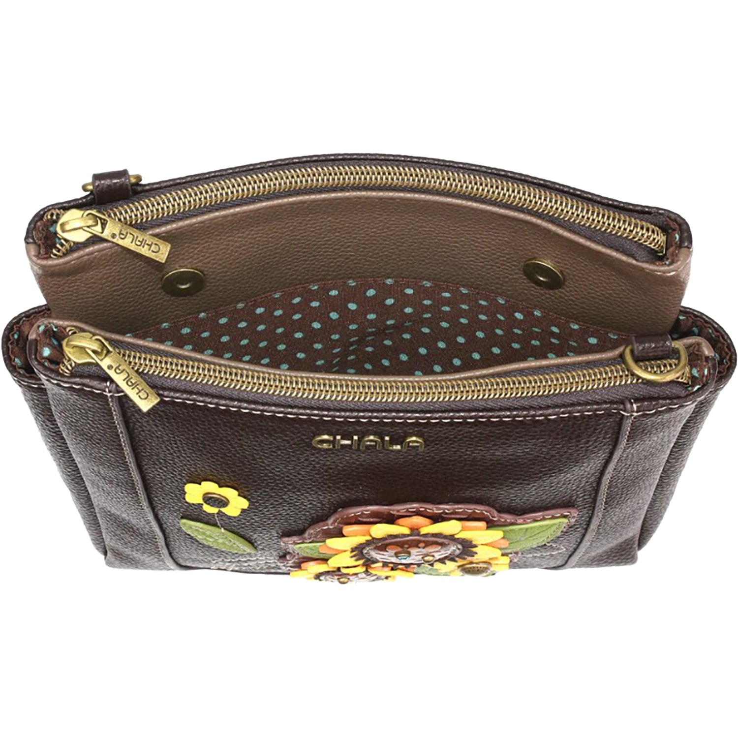 Womens Chala Chala Sunflower Merry Messenger Handbag Dark Brown Dark Brown