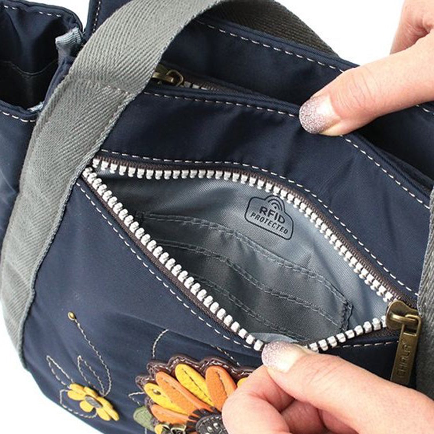 Womens Chala Chala Sunflower Venture Mini Carryall Handbag Navy Navy