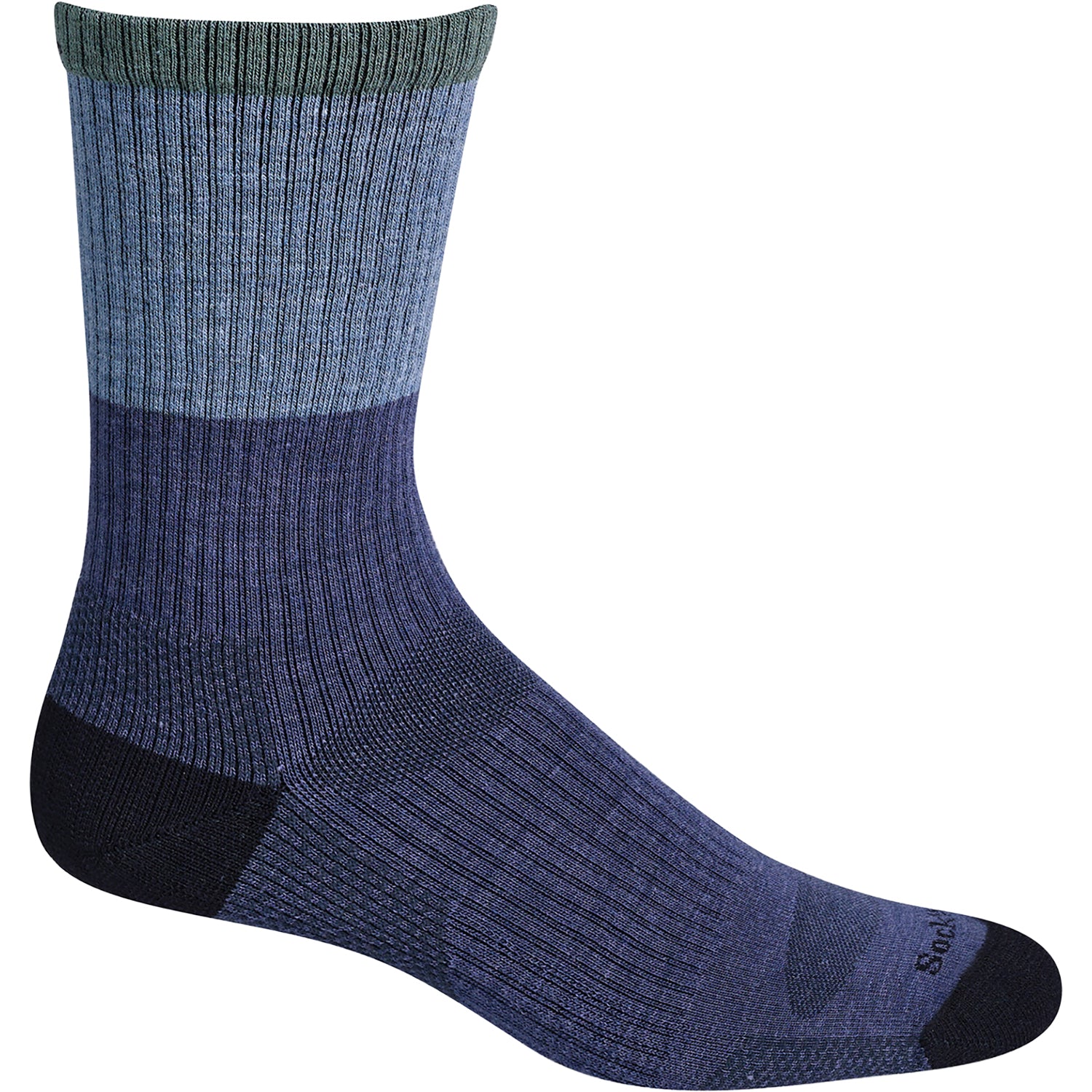 Mens Sockwell Sockwell 15-20 Sport Crew Color Block Men's Compression Socks Denim Denim