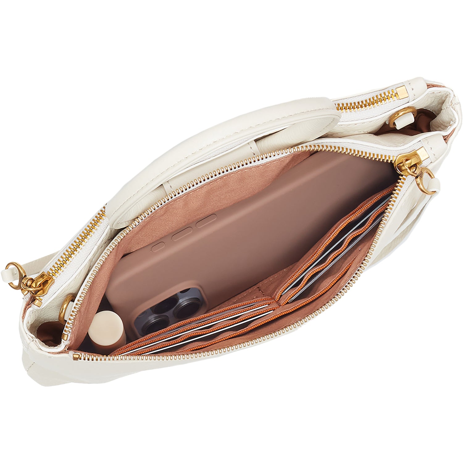 Womens Hobo Hobo Sable Crossbody Handbag Coastal Cloud Pebbled Leather with Studs Coastal Cloud Pebbled Leather with Studs