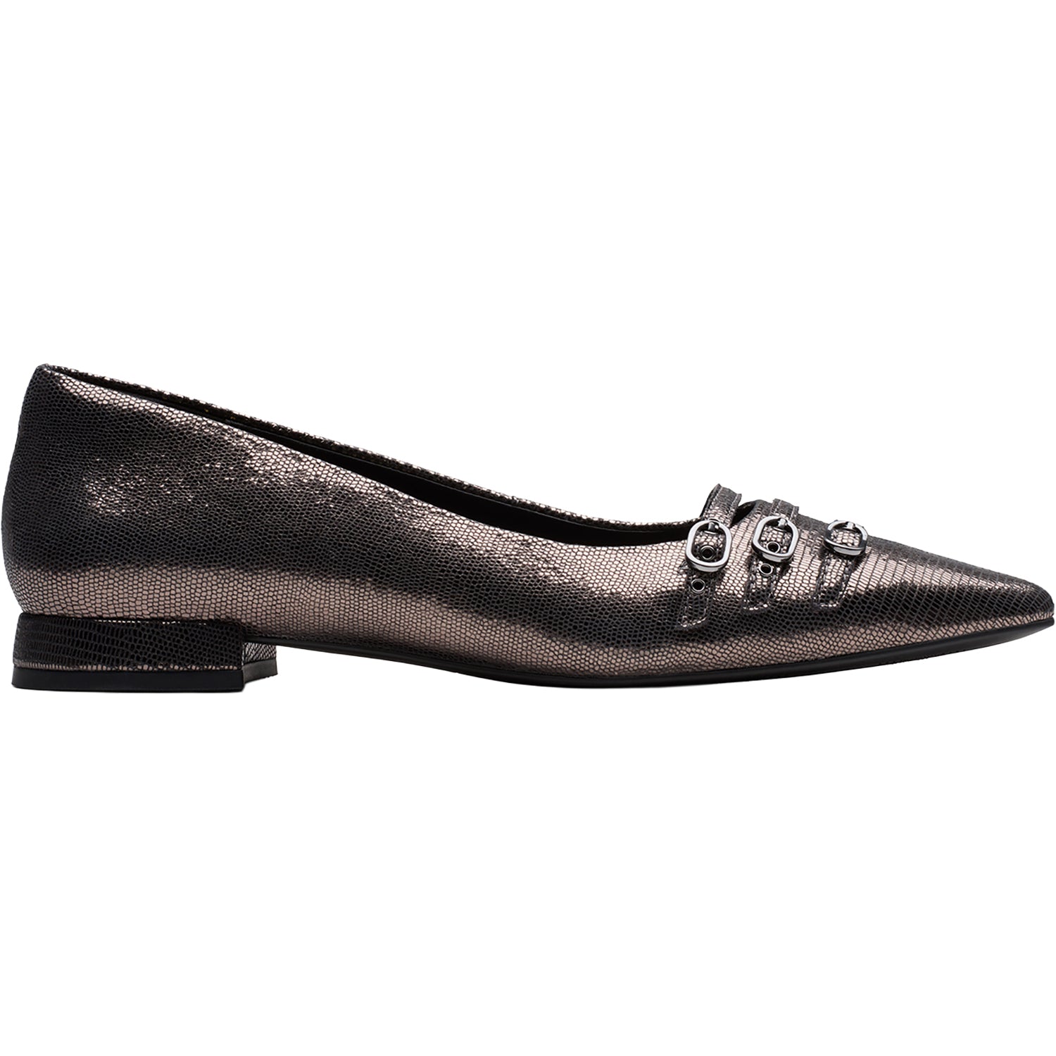 Womens Clarks Sensa 15 Strap Women's Dress Flats Metallic Leather Metallic Leather