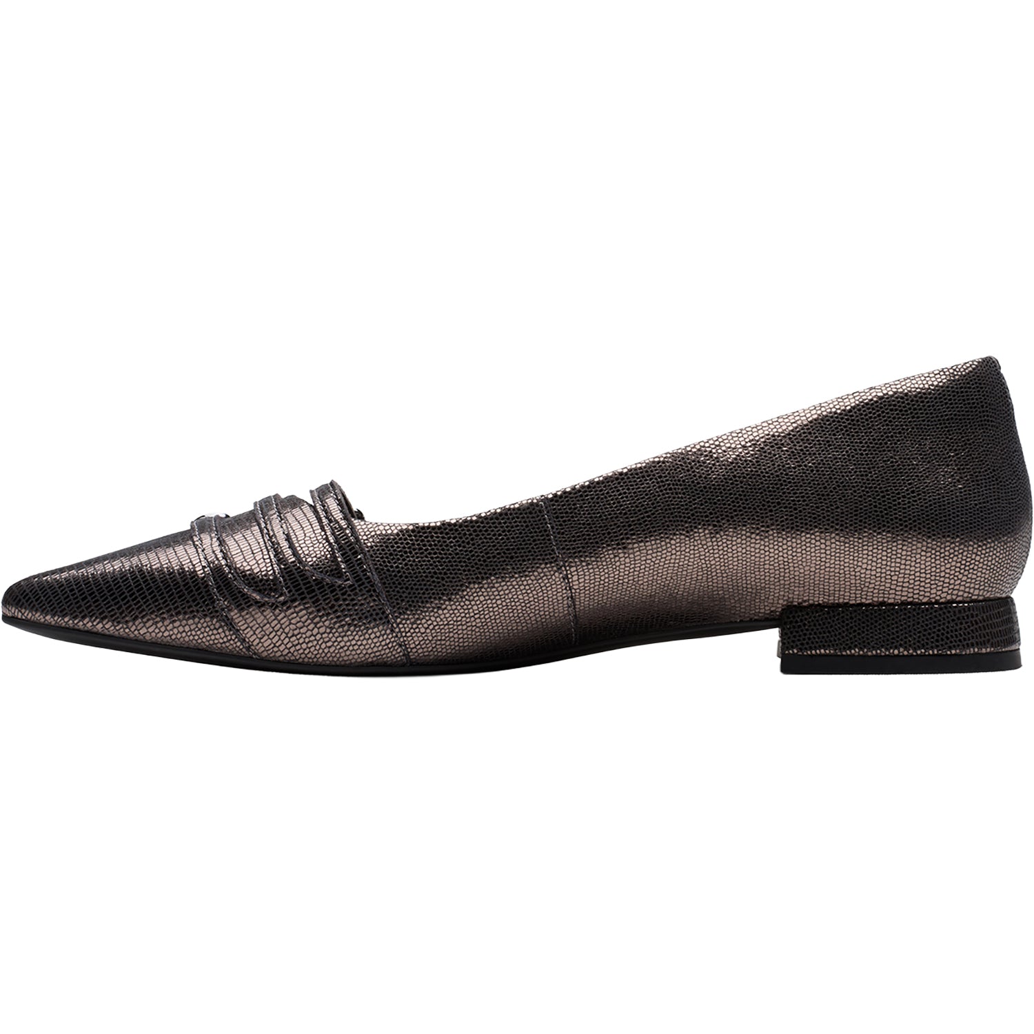 Womens Clarks Sensa 15 Strap Women's Dress Flats Metallic Leather Metallic Leather