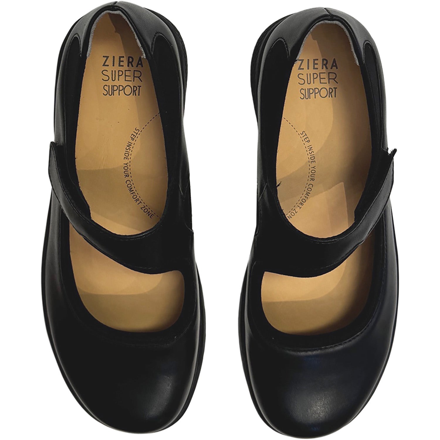 Womens Ziera Ziera Silvani Women's Mary Janes Black/Black Sole Leather Black/Black Sole Leather