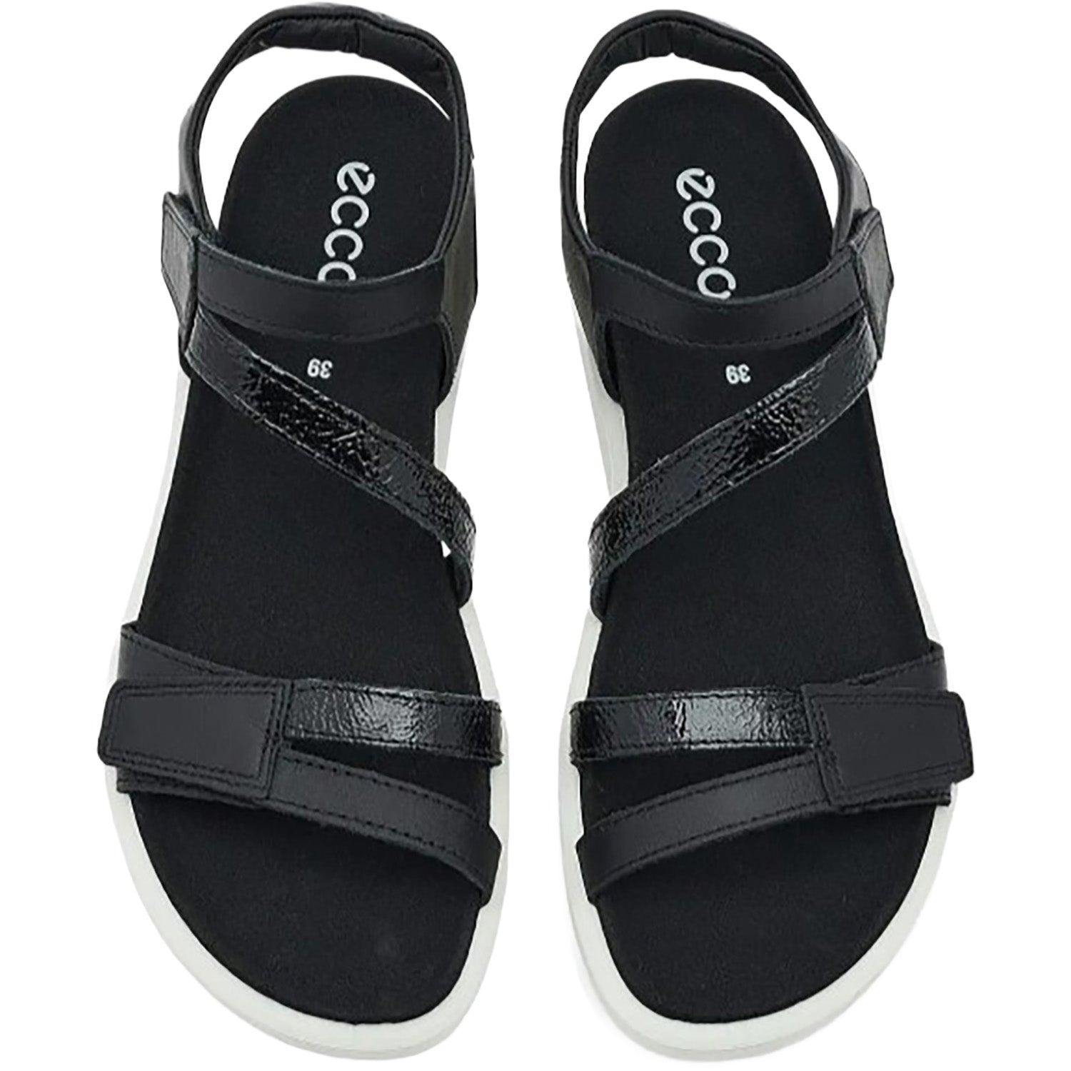 Womens Ecco ECCO Soft Sandal 3 Strap Women's Sandal Black/Black Black/Black