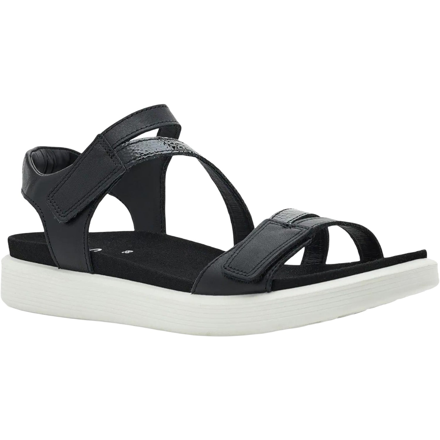 Womens Ecco ECCO Soft Sandal 3 Strap Women's Sandal Black/Black Black/Black