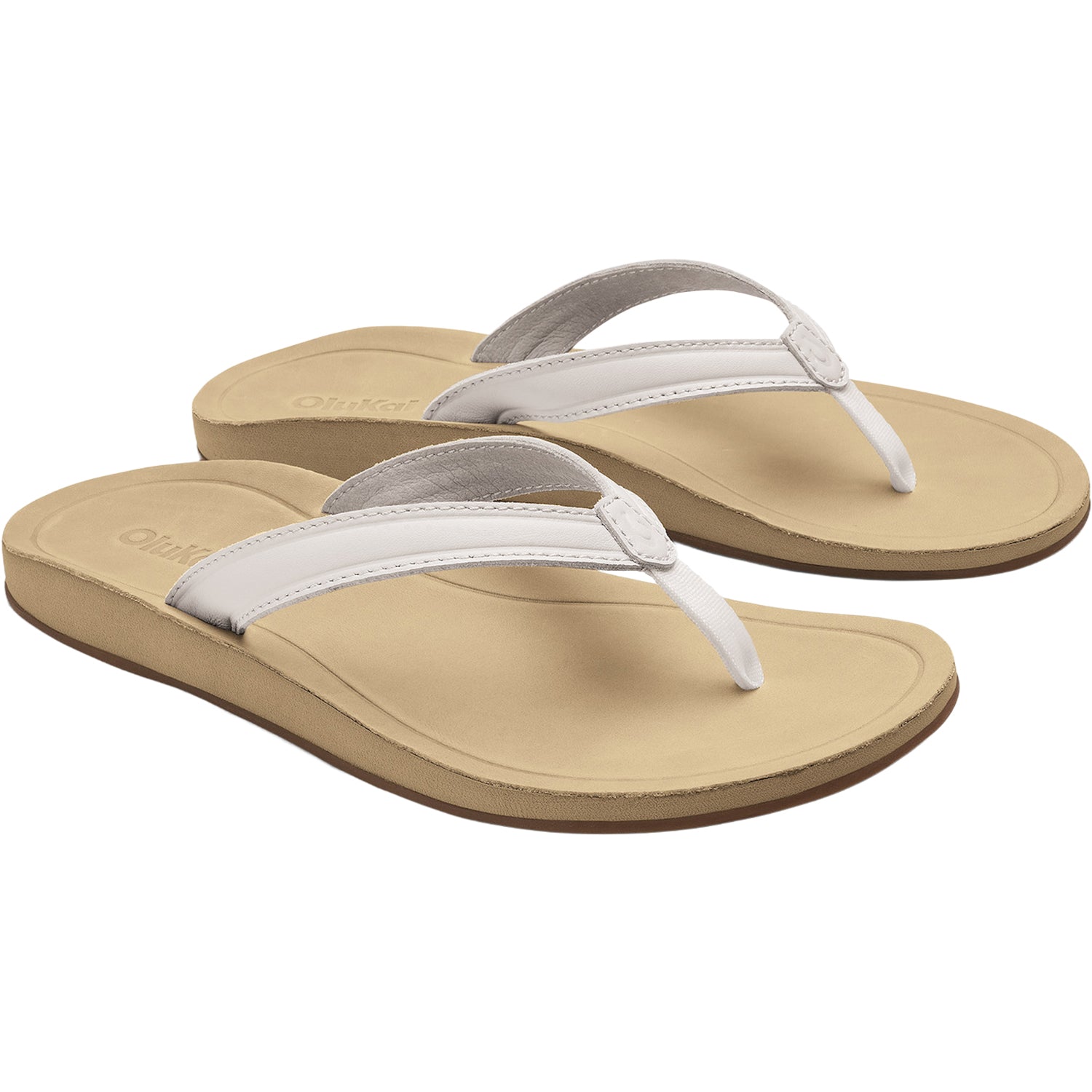 Womens Olukai OluKai Southshore Women's Thong Sandals Bright White/Warm Sand Bright White/Warm Sand