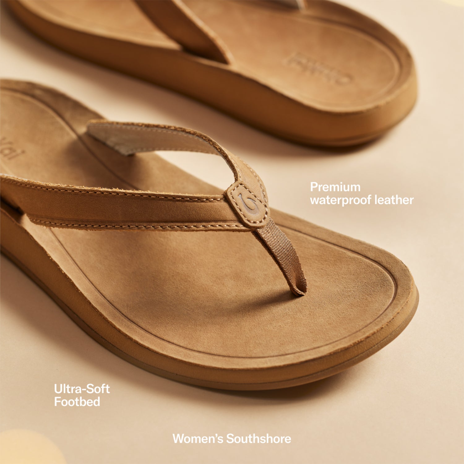 Womens Olukai OluKai Southshore Women's Thong Sandals Bright White/Warm Sand Bright White/Warm Sand