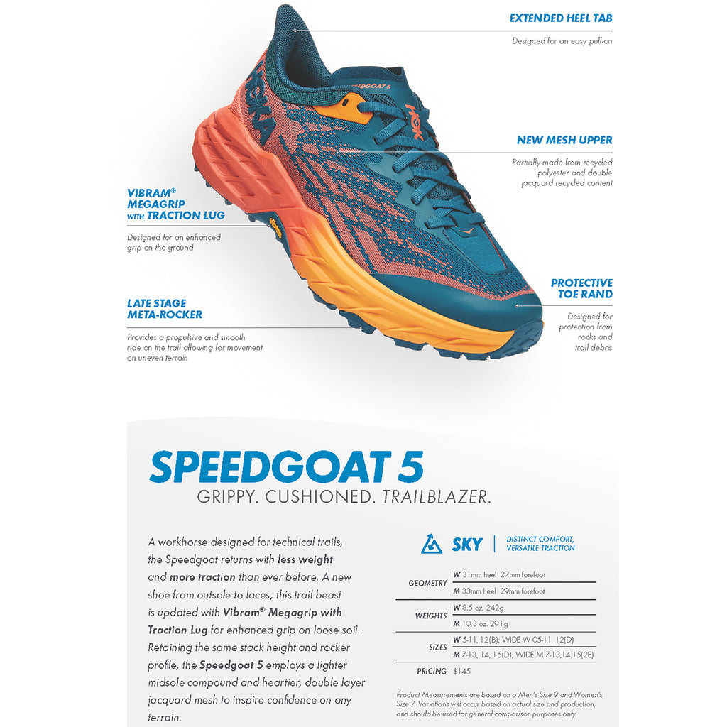 Hoka Speedgoat 5 Harbor Mist | Trail Running Shoes | Footwear etc.