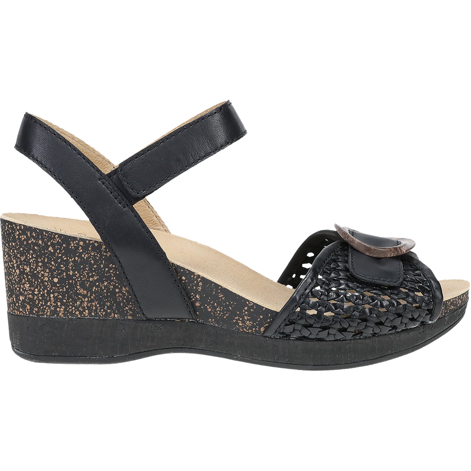 Womens Dansko Dansko Stella Women's Wedge Sandals Black Woven Black Woven