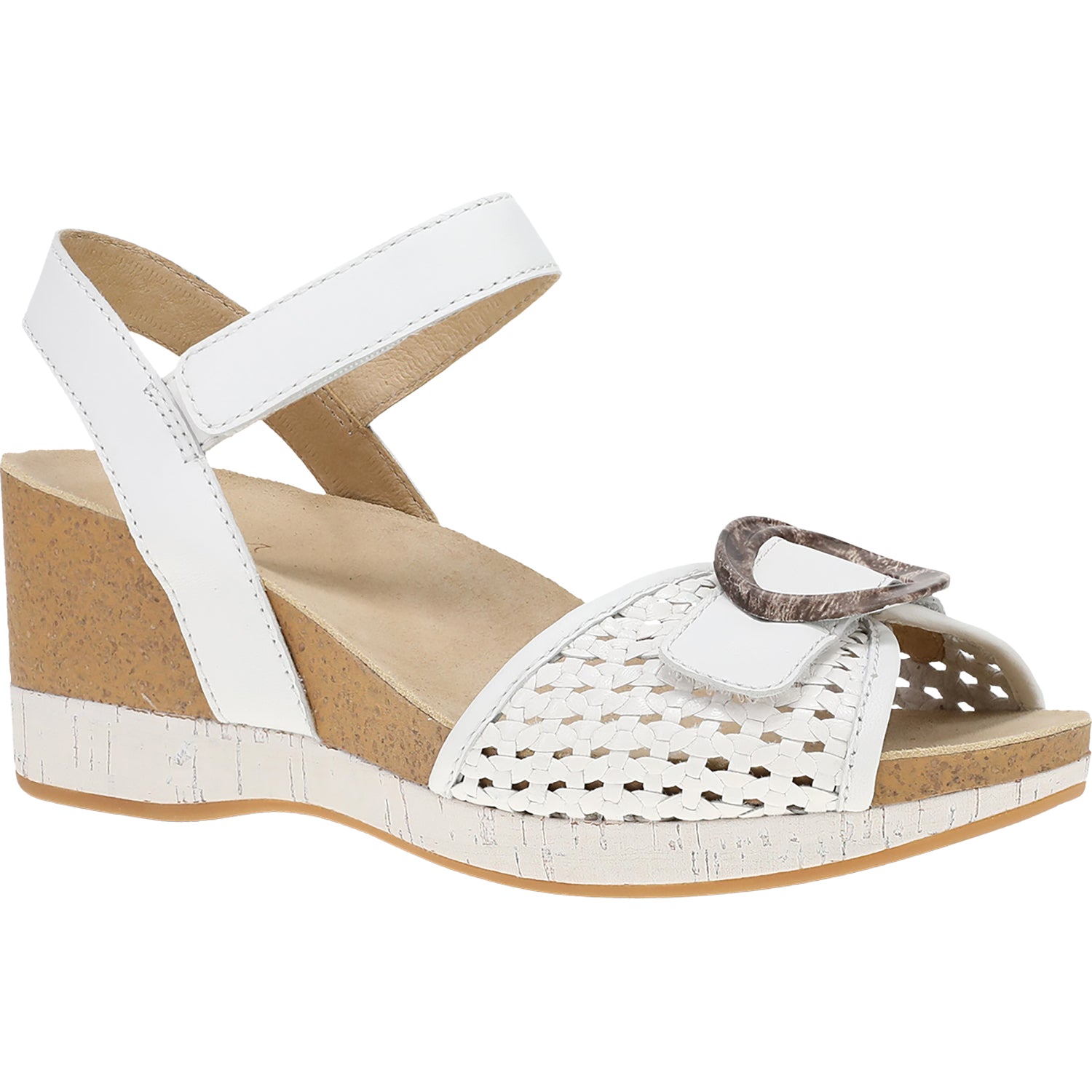 Womens Dansko Dansko Stella Women's Wedge Sandals White Woven White Woven