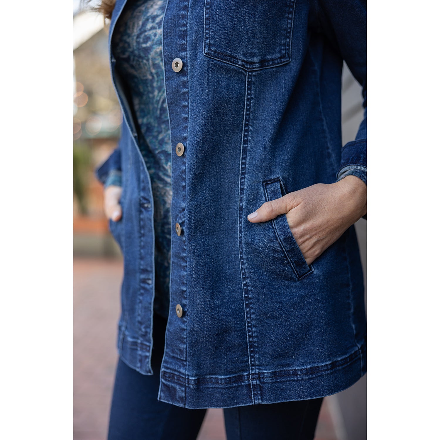 Womens Habitat Habitat Stretch Denim Boyfriend Jacket Women's Outerwear Dark Denim Dark Denim