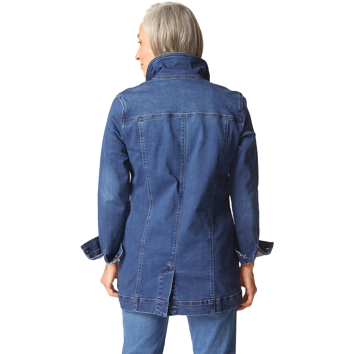 Womens Habitat Habitat Stretch Denim Boyfriend Jacket Women's Outerwear Dark Denim Dark Denim