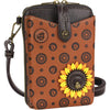 Womens Chala Chala Sunflower Snap Crossbody Handbag Brown Brown