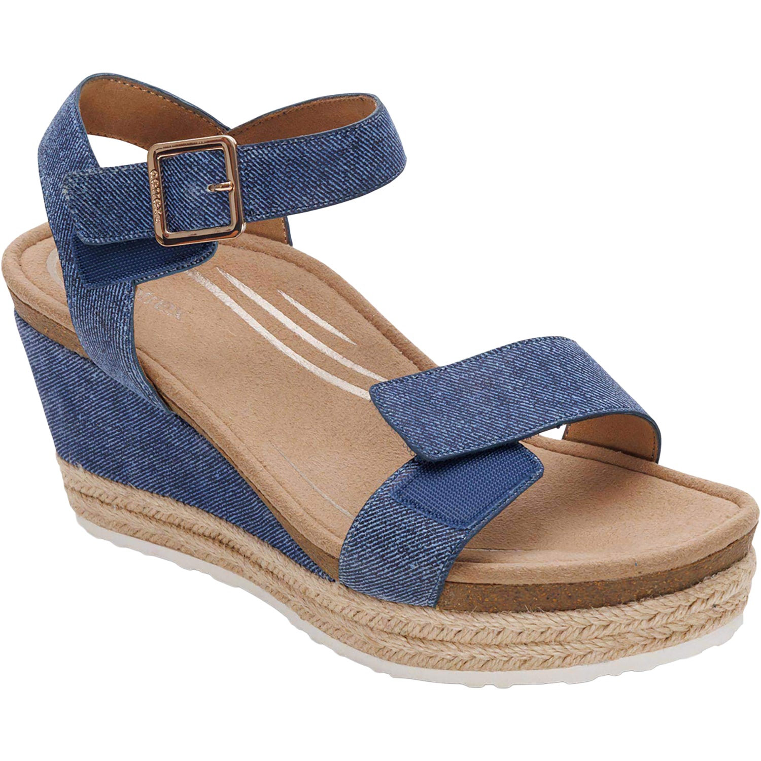 Womens Aetrex Aetrex Sydney Women's Wedge Sandals Denim Denim
