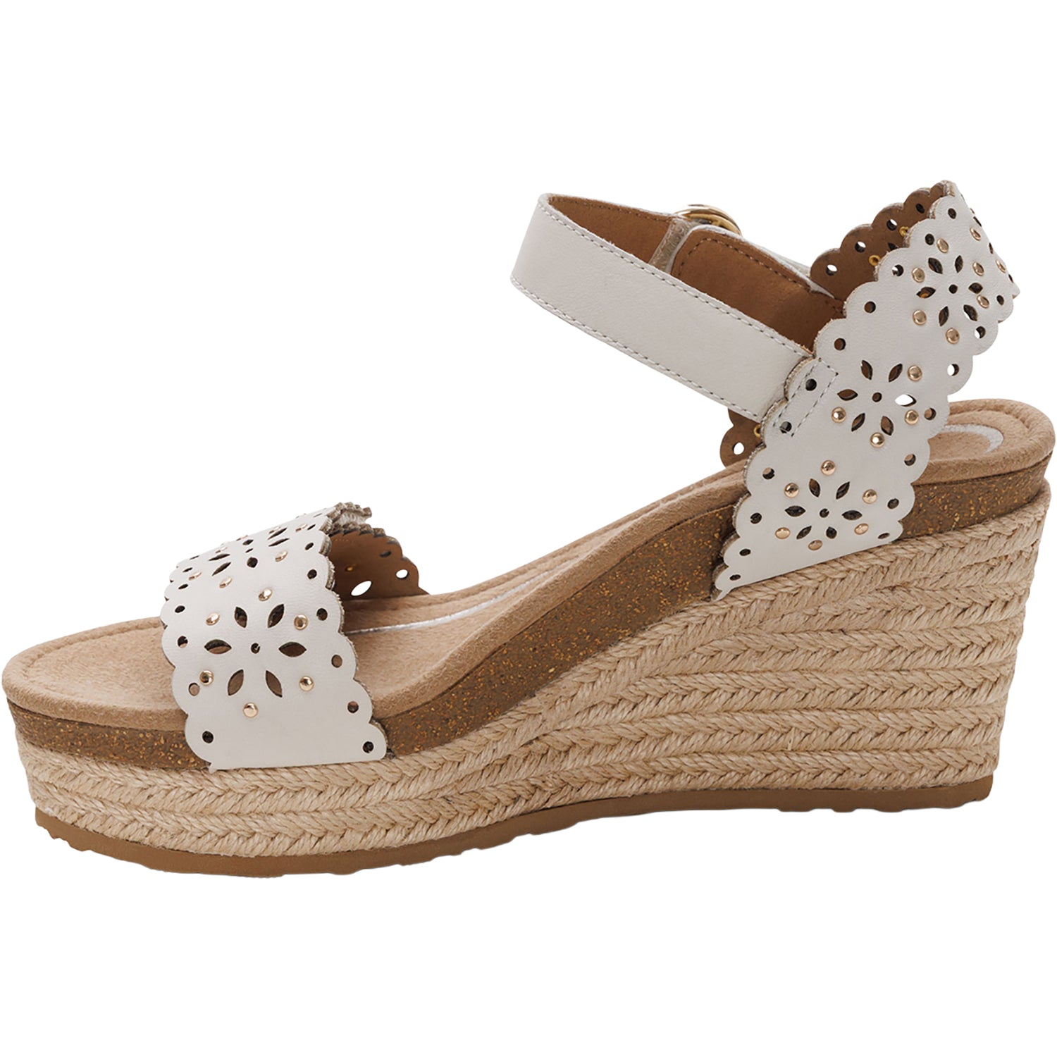 Womens Aetrex Aetrex Sydney Women's Wedge Sandals Ivory Cutout Ivory Cutout
