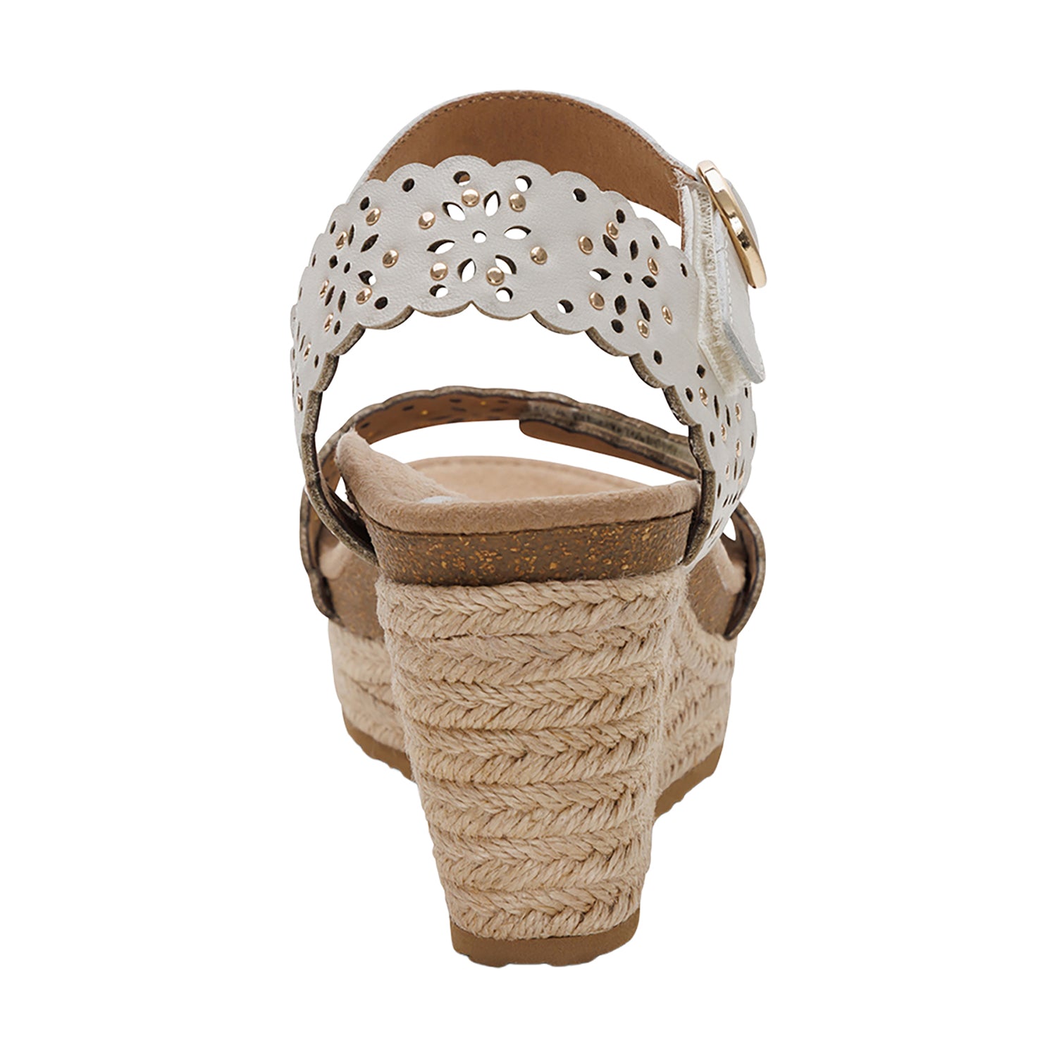 Aetrex Sydney Women's Wedge Sandals Ivory Cutout – Footwear etc.