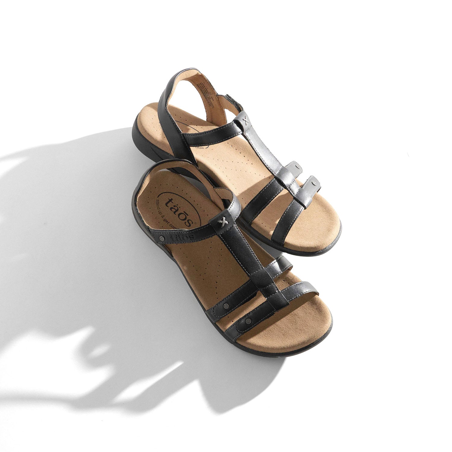 Womens Taos Taos Trophy 2 Women's Backstrap Sandals Black Leather Black Leather