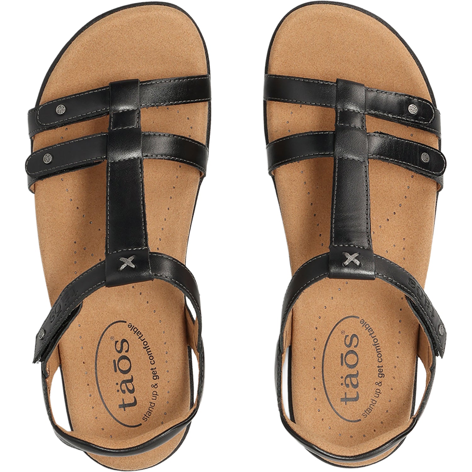 Womens Taos Taos Trophy 2 Women's Backstrap Sandals Black Leather Black Leather