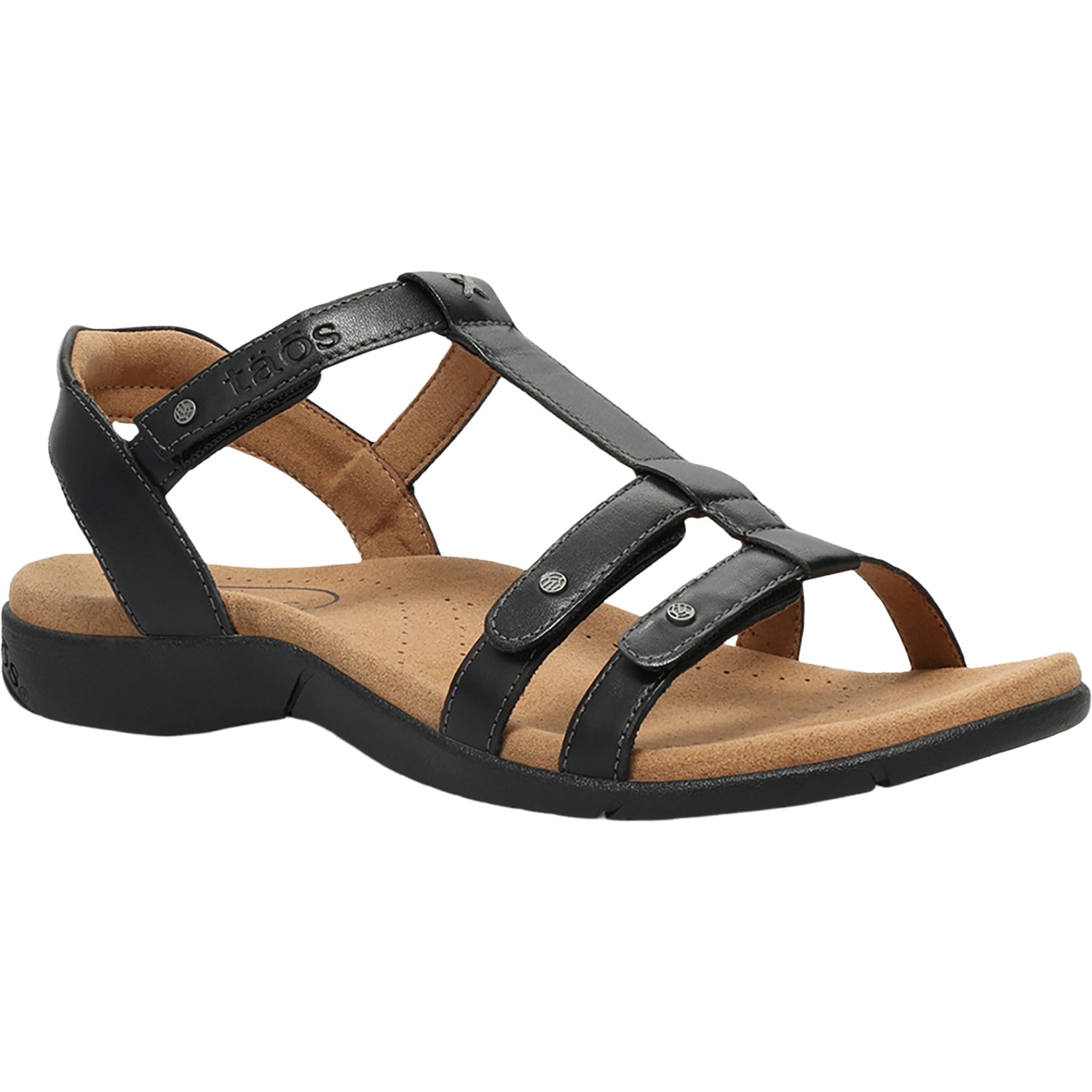 Womens Taos Taos Trophy 2 Women's Backstrap Sandals Black Leather Black Leather