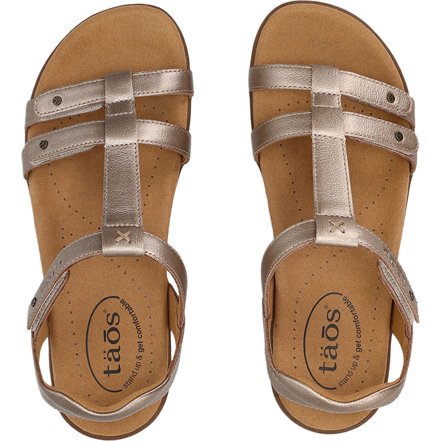 Womens Taos Taos Trophy 2 Women's Backstrap Sandals Champagne Leather Champagne Leather