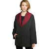 Womens Olivia by habitat Olivia by Habitat Two Tone Taffeta Metropolitan Jacket Women's Outerwear Chili/Black Chili/Black