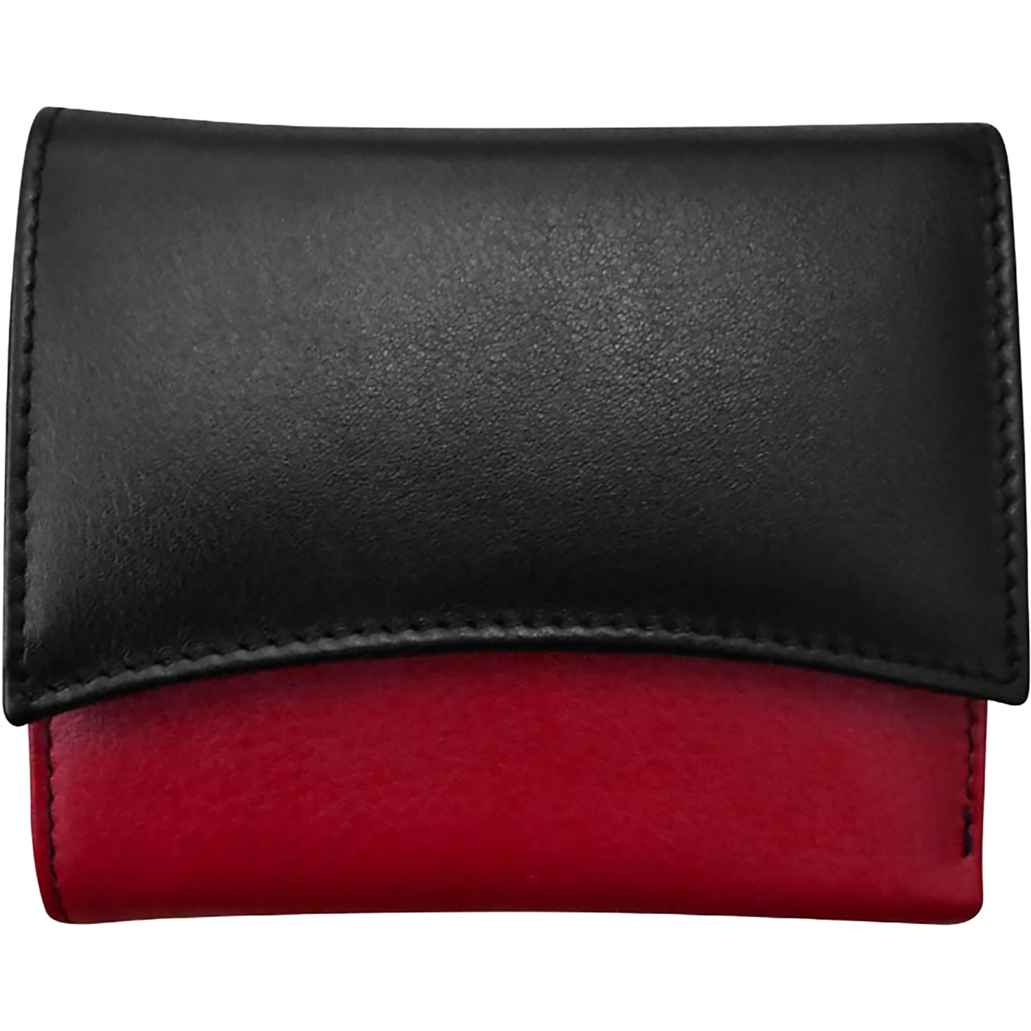 Womens Ili new york ili New York Two Tone Bifold Wallet Black/Red Leather Black/Red Leather