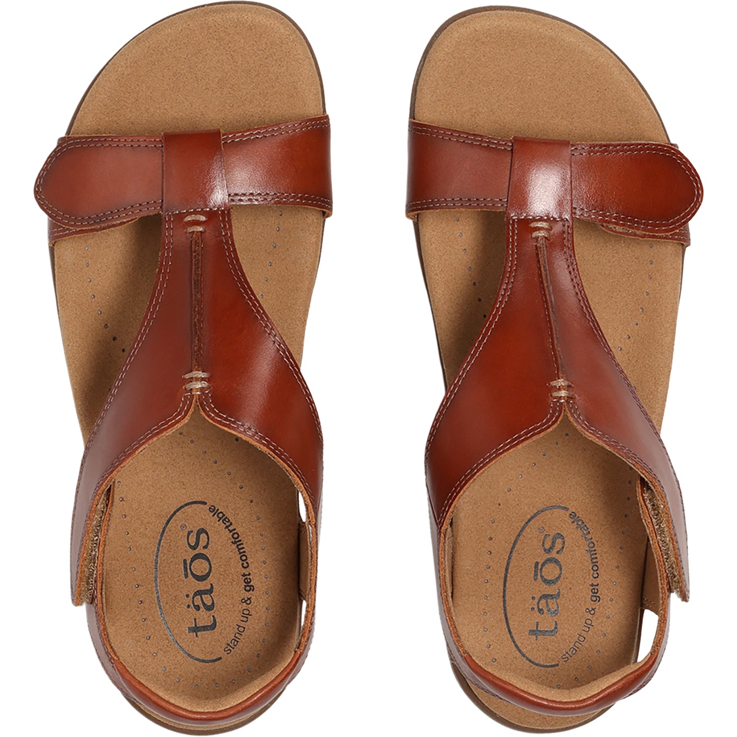 Womens Taos Taos The Show Women's Sandals Cognac Leather Cognac Leather