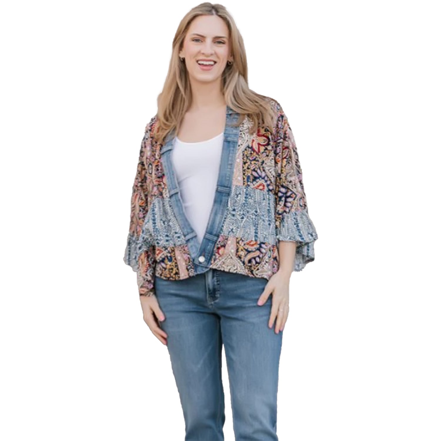 Womens Shannon passero Tiffany Cardigan Paisley ix Women's Outerwear Tops Blue Paisley Mix Blue Paisley Mix