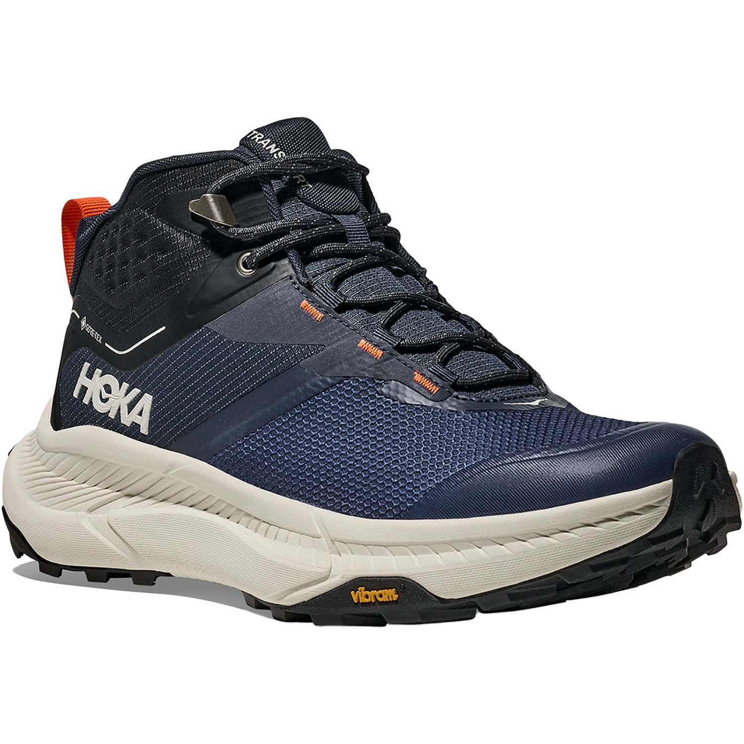Mens Hoka one one Hoka Transport Hike GTX Men's Athletic Shoes Trail/Hiking Shoes Varsity Navy/Truffle Salt Varsity Navy/Truffle Salt