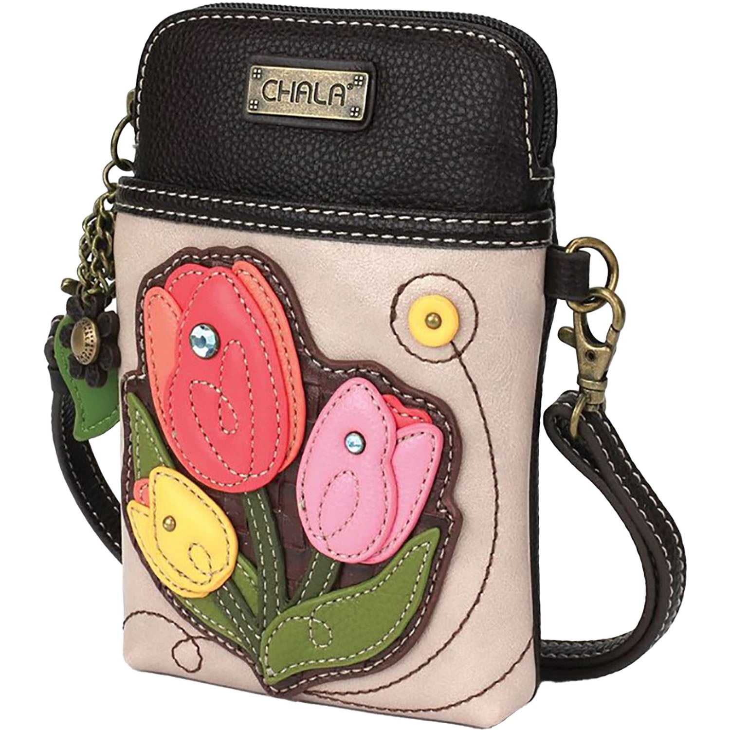 Chala Chala Tulip Cell Phone Crossbody Handbag Ivory Ivory
