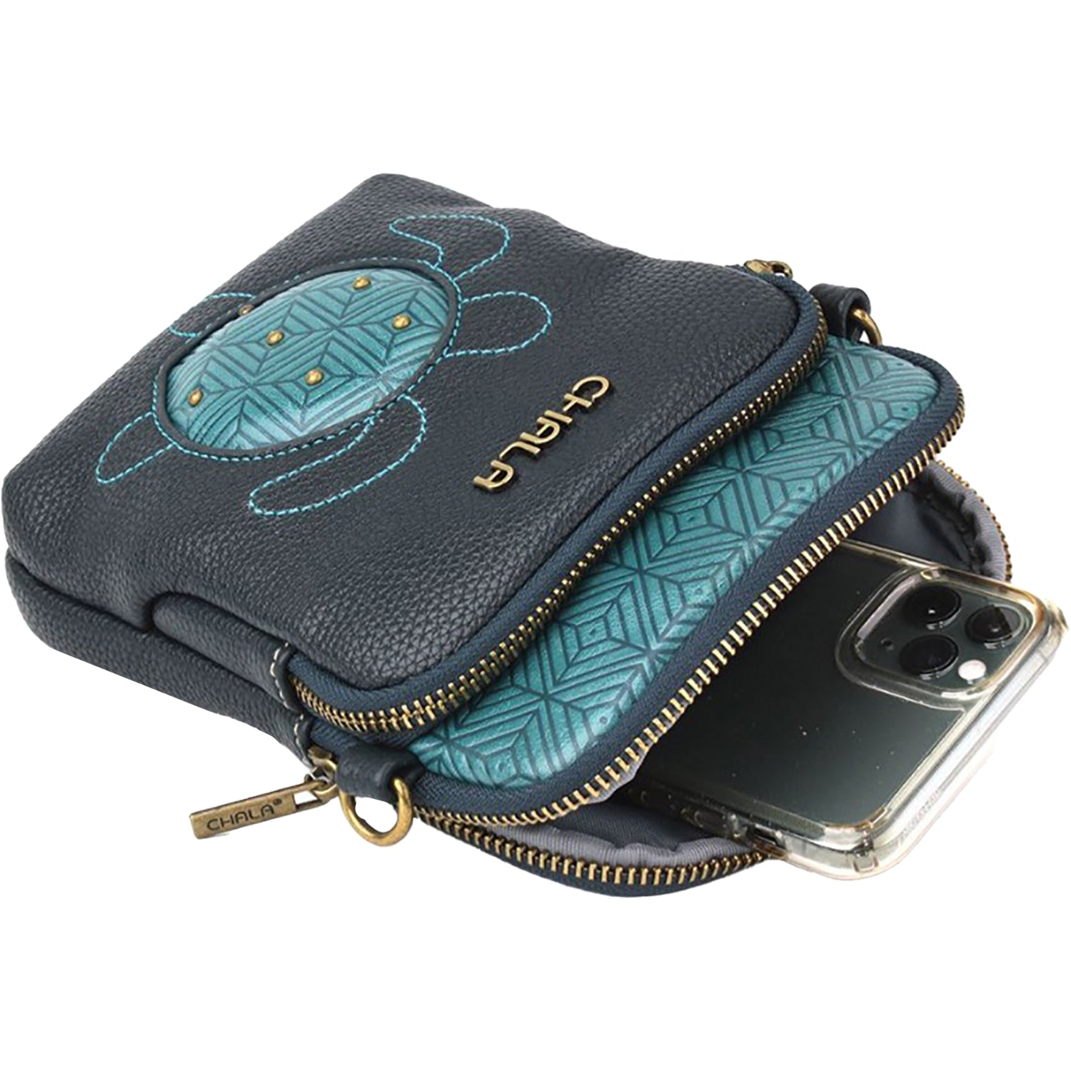 Chala Chala Turtle Uni Cell Phone Crossbody Handbag Turquoise Turquoise