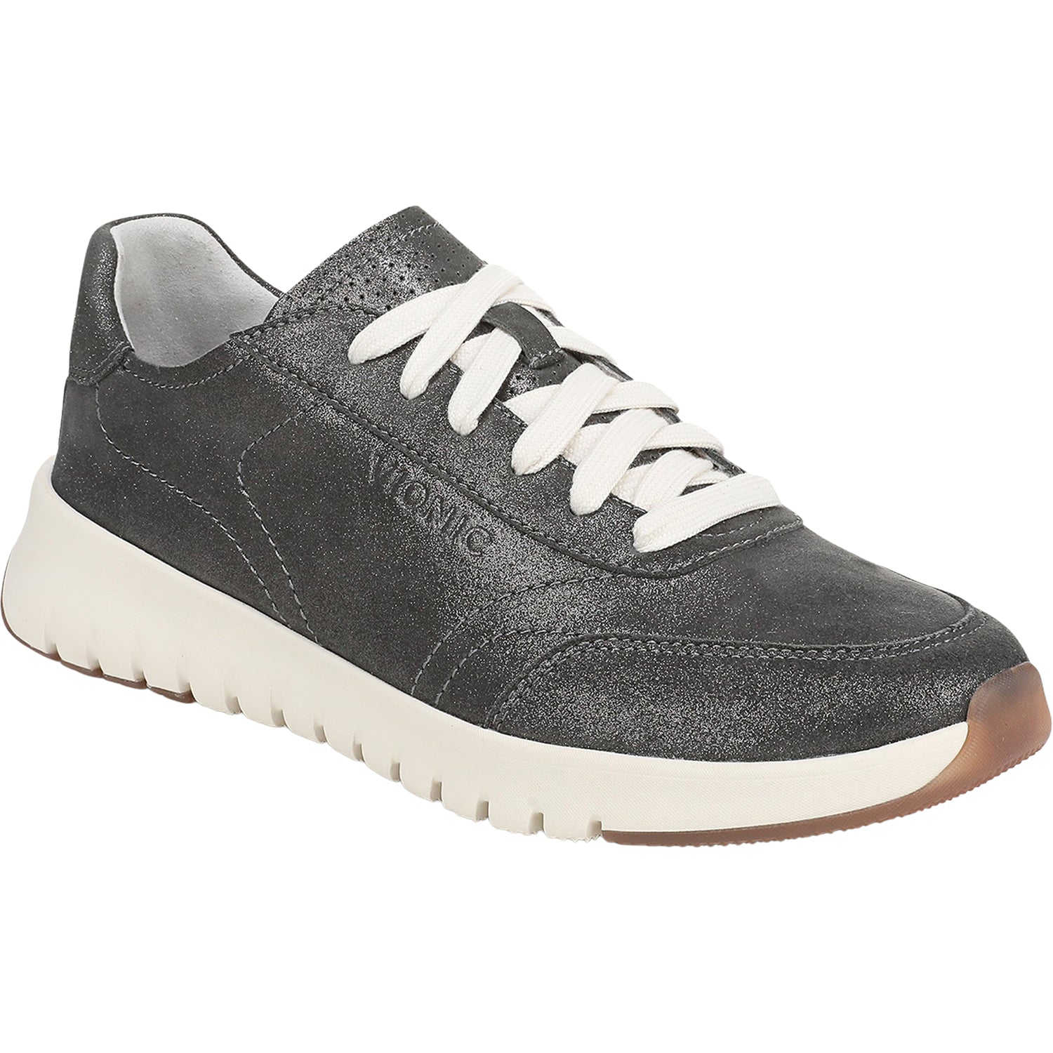 Womens Vionic Vionic Uptown Sneaker Women's Casual Lace-Ups Polluted Silver Leather Polluted Silver Leather