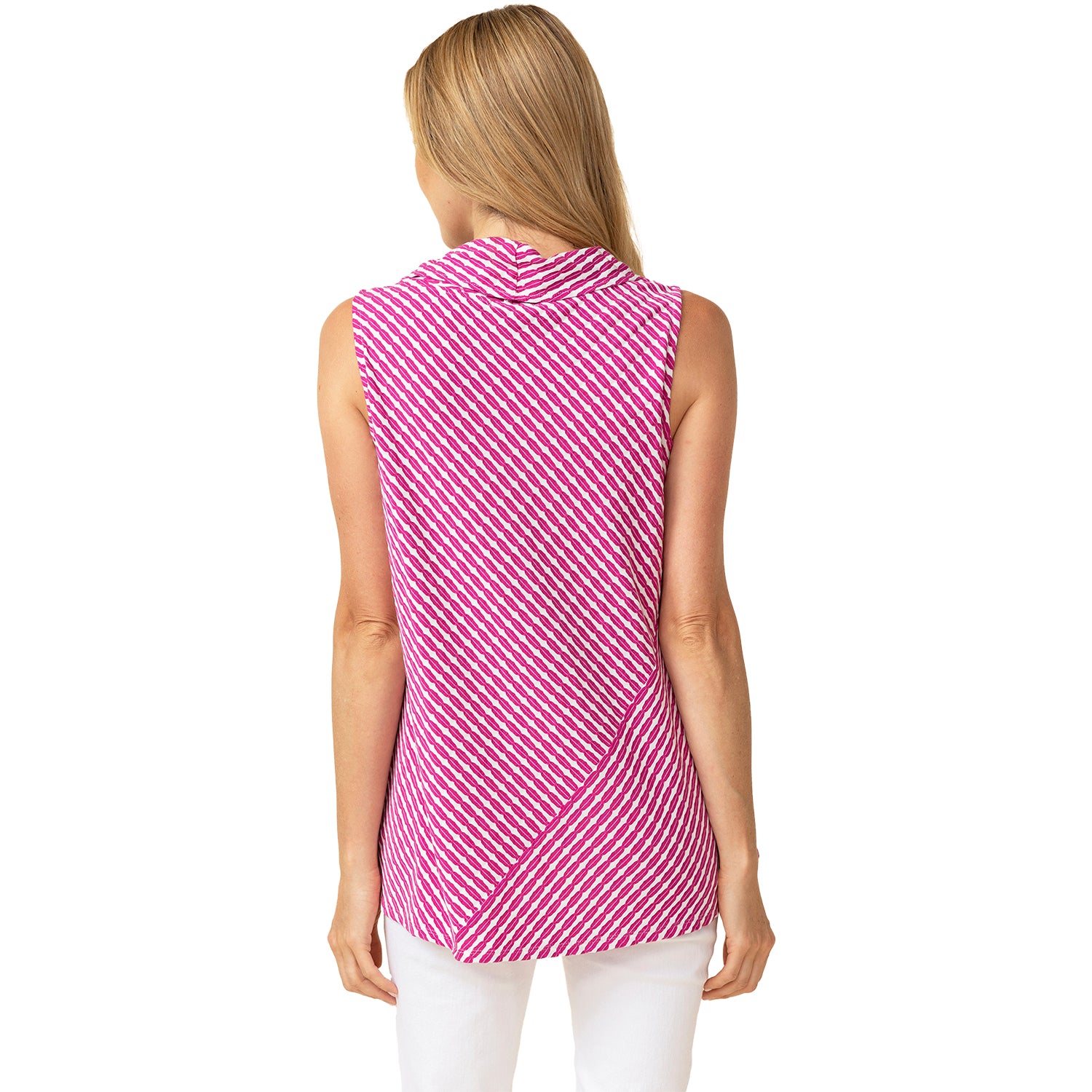 Womens Habitat Habitat Uptown Stripe Sleeveless Cowl Top Women's Tank Top Fuchsia Fuchsia