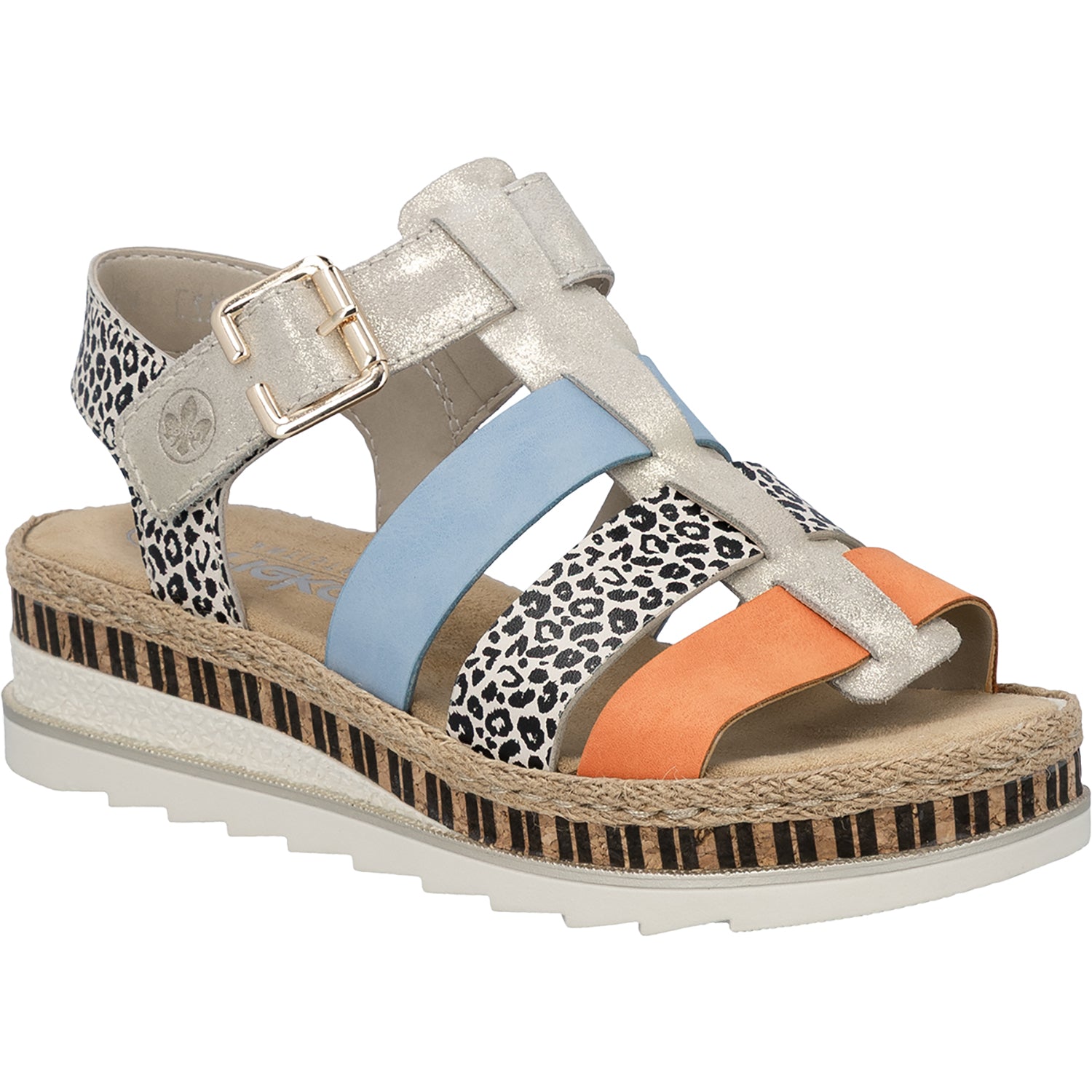 Womens Rieker Rieker V7904-90 Regina Women's Sandals Nude/Pumpkin/Kreide/Aqua Delphi/Morelia/Lugano/Morelia Nude/Pumpkin/Kreide/Aqua Delphi/Morelia/Lugano/Morelia