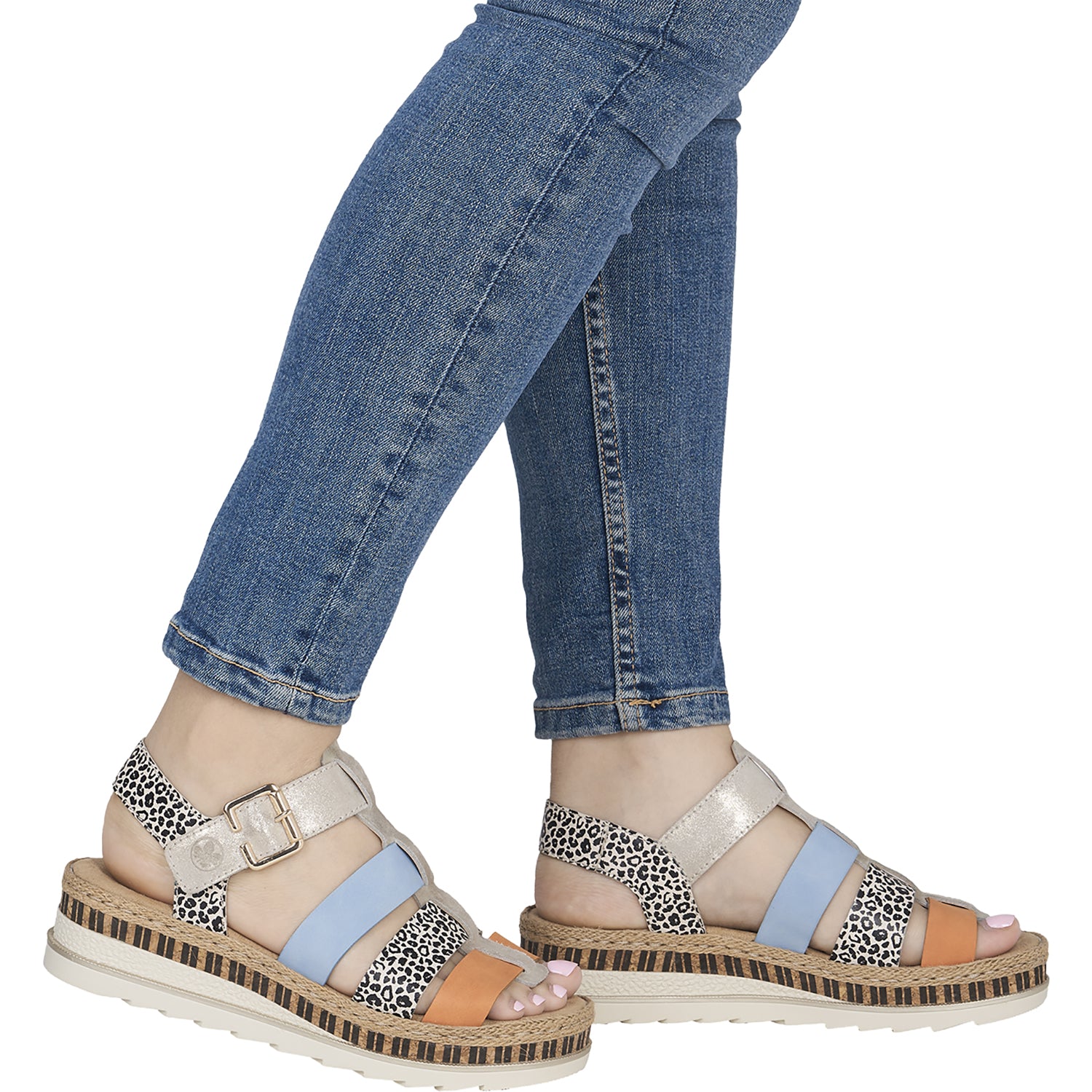 Womens Rieker Rieker V7904-90 Regina Women's Sandals Nude/Pumpkin/Kreide/Aqua Delphi/Morelia/Lugano/Morelia Nude/Pumpkin/Kreide/Aqua Delphi/Morelia/Lugano/Morelia