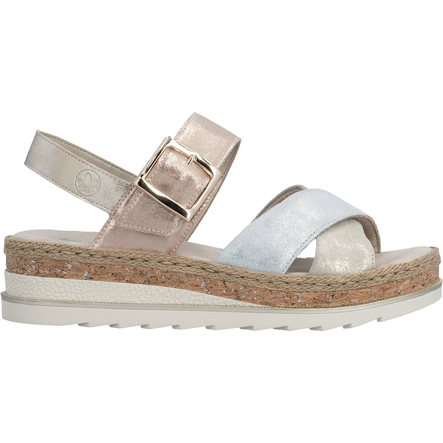 Womens Rieker Rieker V7951-90 Women's Sandals Nude/Silver/Rosa/Muschel/Delphi/Delphi/Delphi/Alula Nude/Silver/Rosa/Muschel/Delphi/Delphi/Delphi/Alula