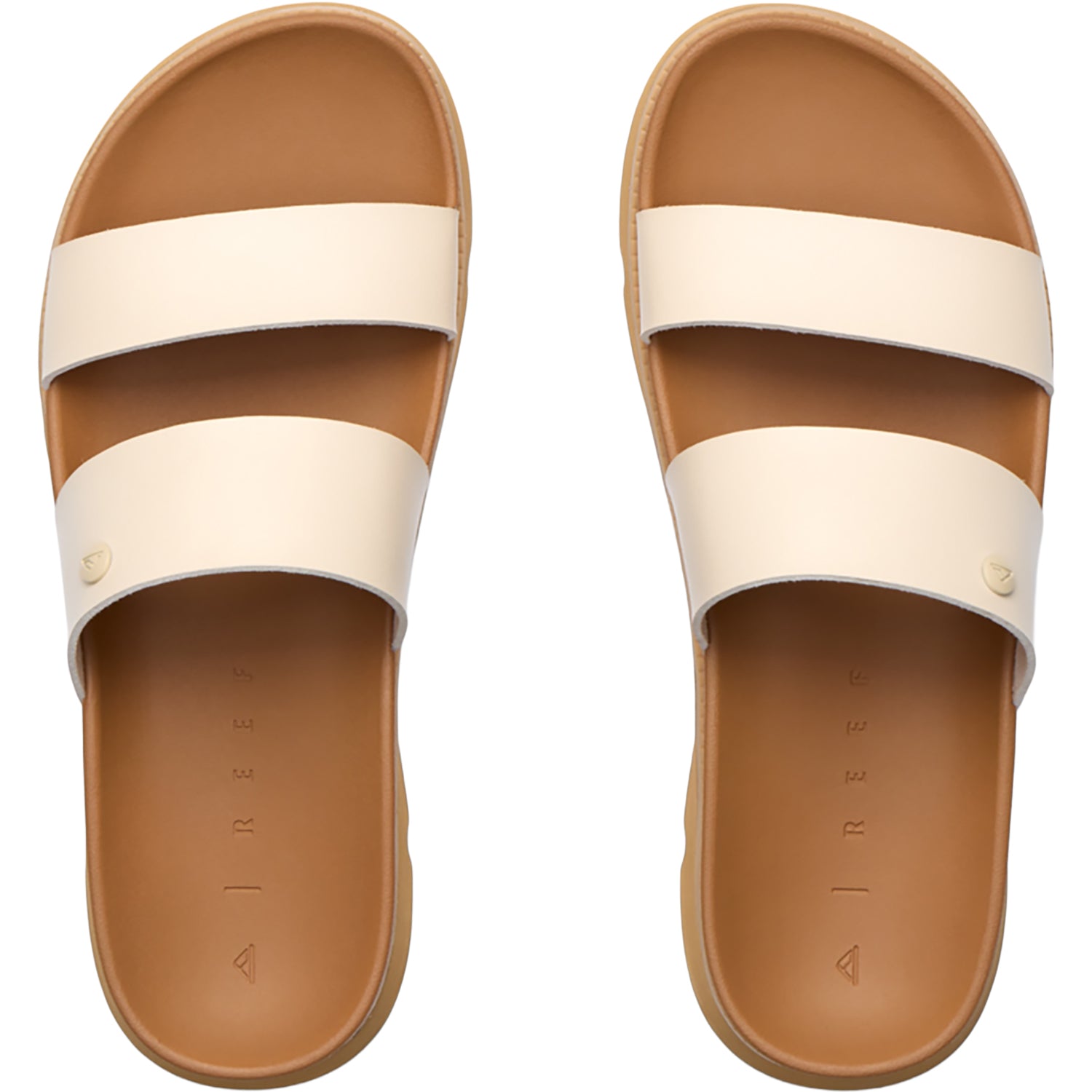 Womens Reef Reef Vista Luxe Thea Women's Slide Sandals Parchment Parchment