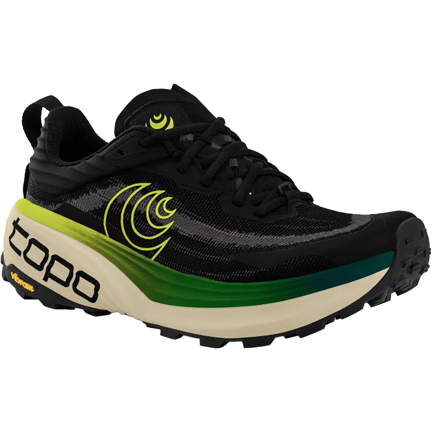 Mens Topo Topo Vista Men's Athletic Shoes Trail/Hiking Black/Lime Black/Lime