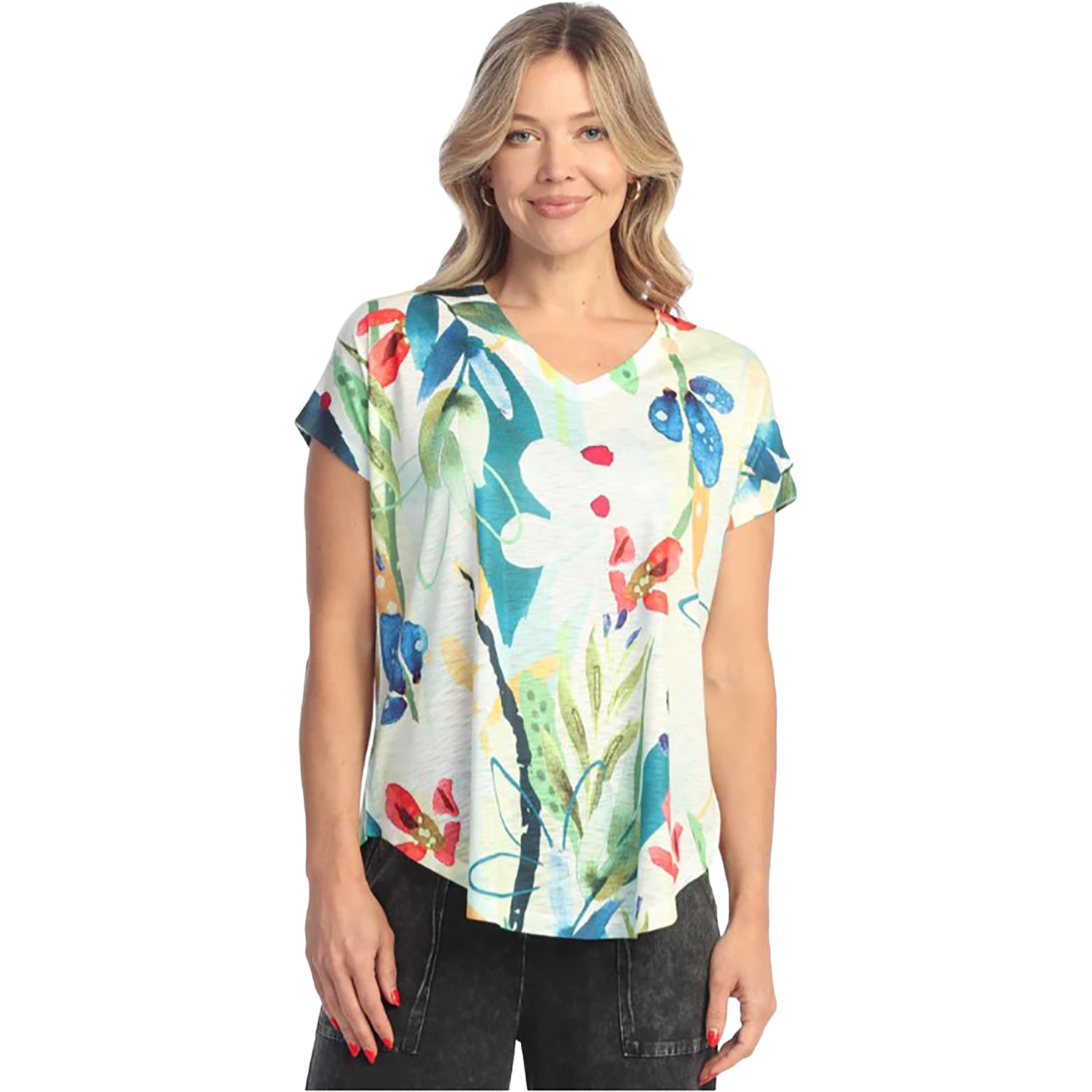 Womens Jess & jane Jess & Jane V-Neck Dolman Cap Sleeve Top Women's Lemonade Lemonade