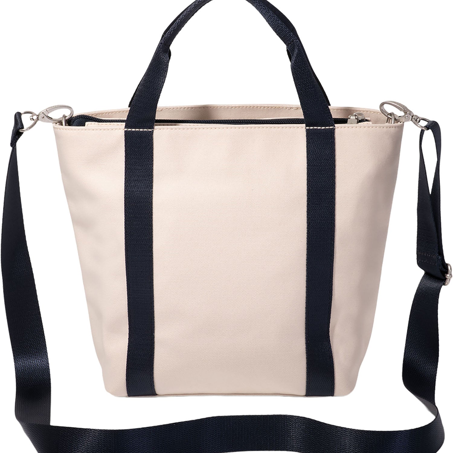 Womens Baggallini Baggallini Via Crossbody Tote Handbag Natural/French Navy Natural/French Navy