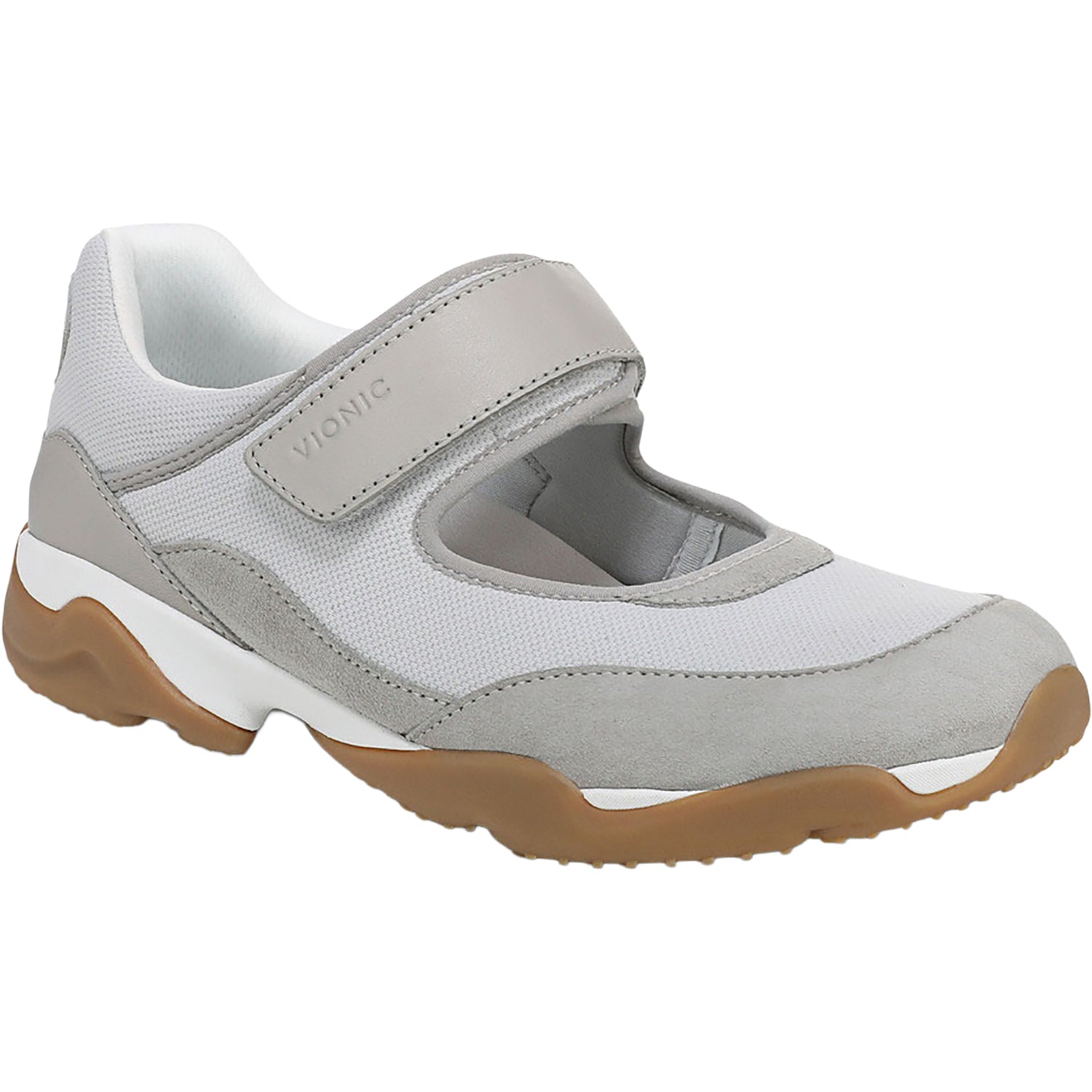 Womens Vionic Vionic Walk Slim Giselle Women's Mary Jane Sporty Vapor Grey/Silver Vapor Grey/Silver