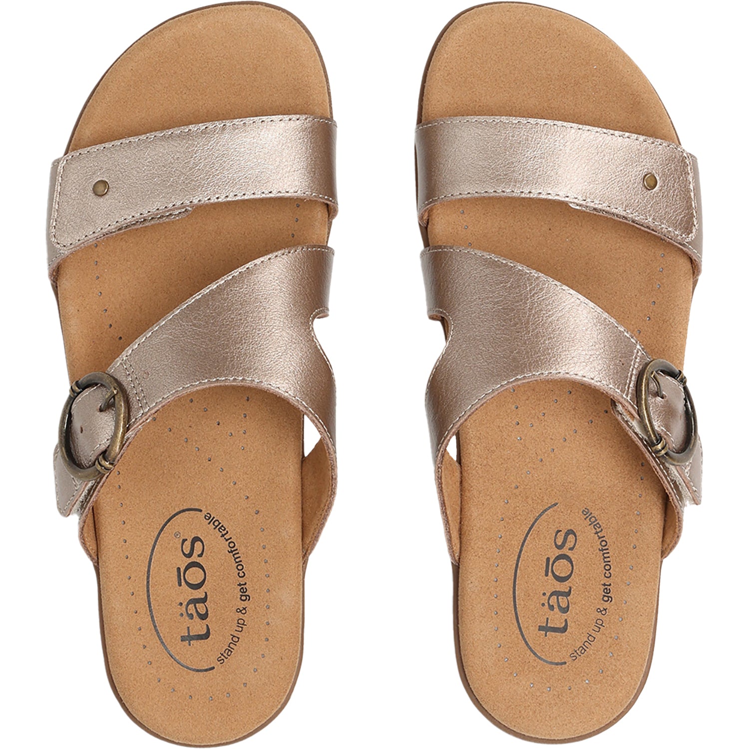 Womens Taos Taos Westside Women's Sandals Champagne Metallic Champagne Metallic